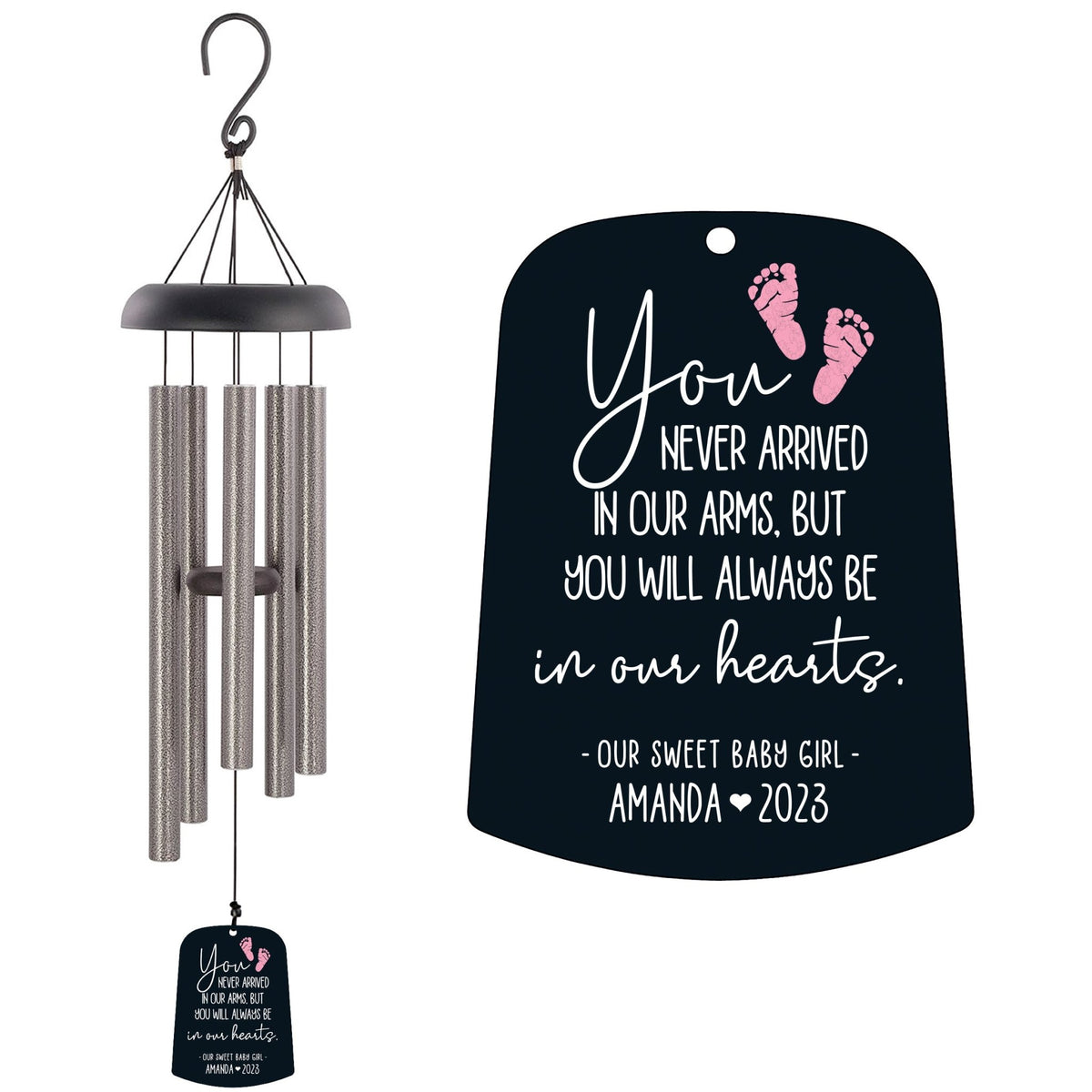 Personalized Baby Memorial Wind Chime Sail Sympathy Gift - You Never Arrived - LifeSong Milestones