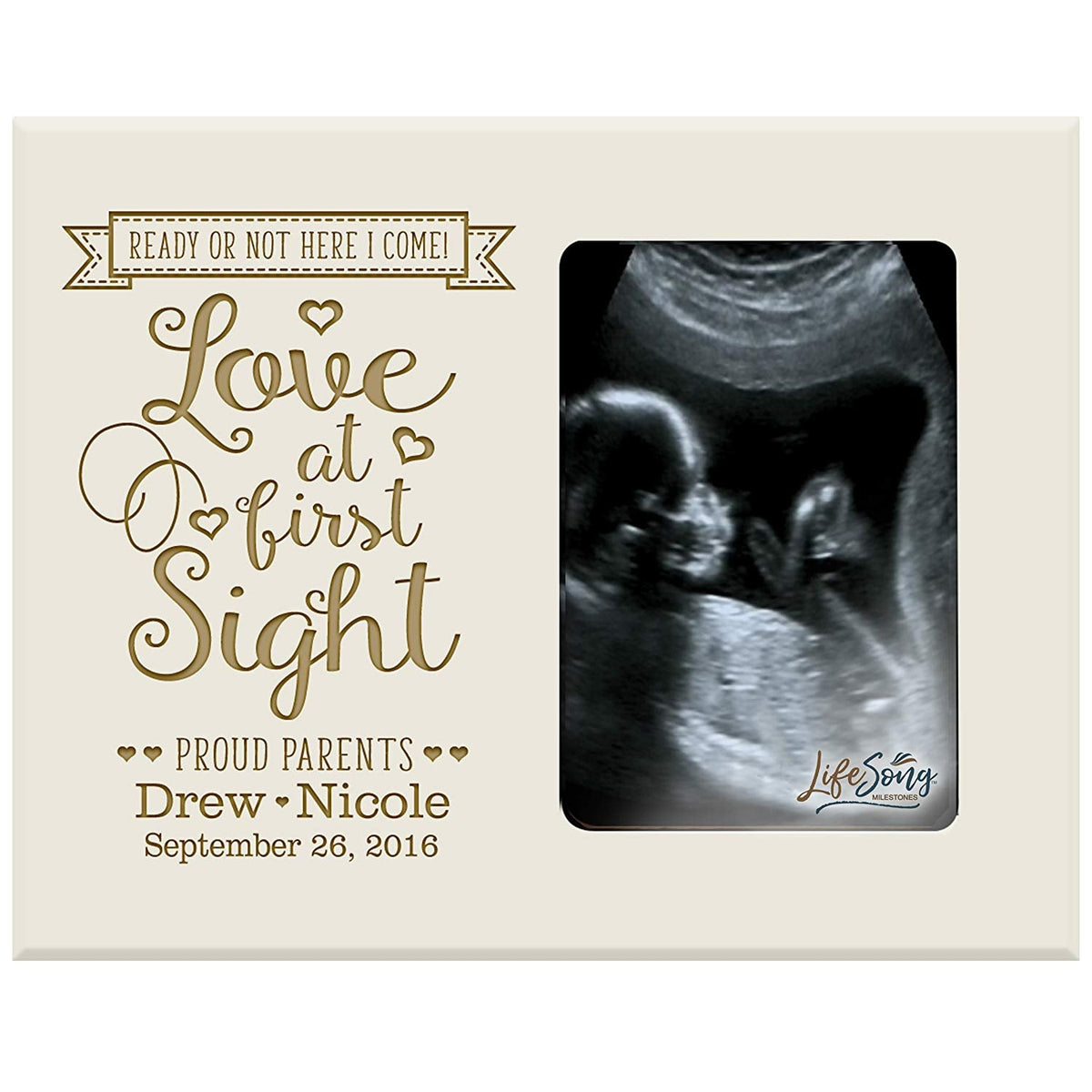 Personalized Baby Sonogram Photo Frame - Love At First Sight - LifeSong Milestones