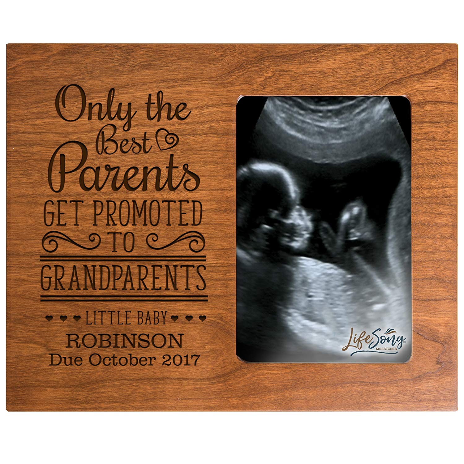 Personalized Baby Sonogram Photo Frame - Promoted to Grandparents - LifeSong Milestones