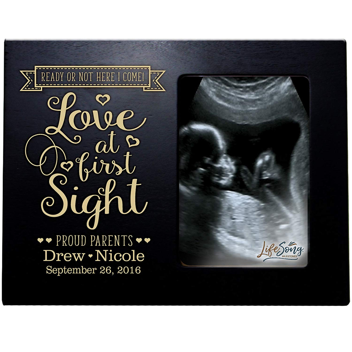 Personalized Baby Sonogram Picture Frame - Love At First Sight - LifeSong Milestones