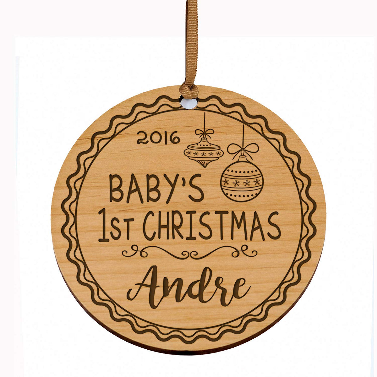 Personalized Baby&#39;s First Christmas Ornament - Baby&#39;s 1st Christmas - LifeSong Milestones
