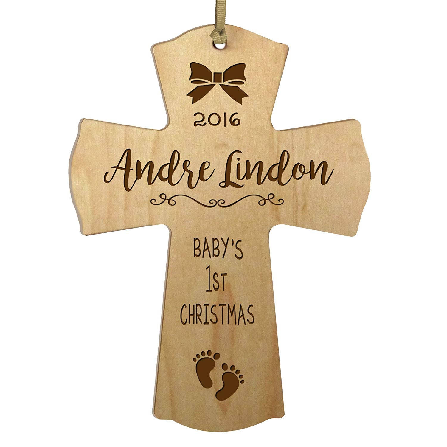 Personalized Baby's First Christmas Wall Cross - 1st Christmas - LifeSong Milestones