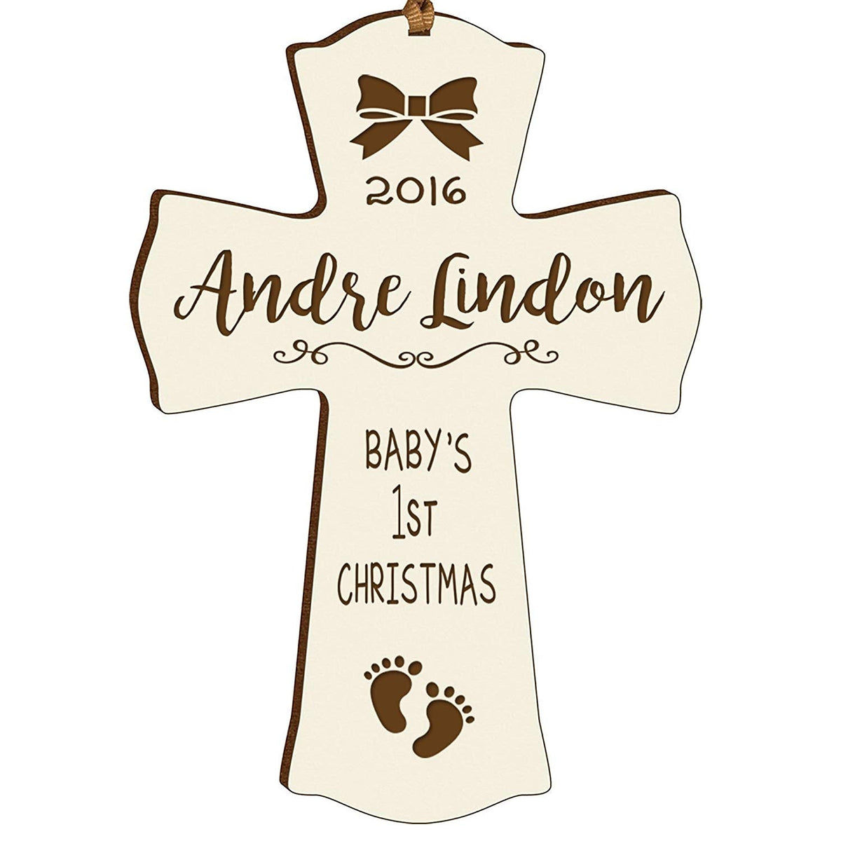 Personalized Baby&#39;s First Christmas Wall Cross - 1st Christmas - LifeSong Milestones
