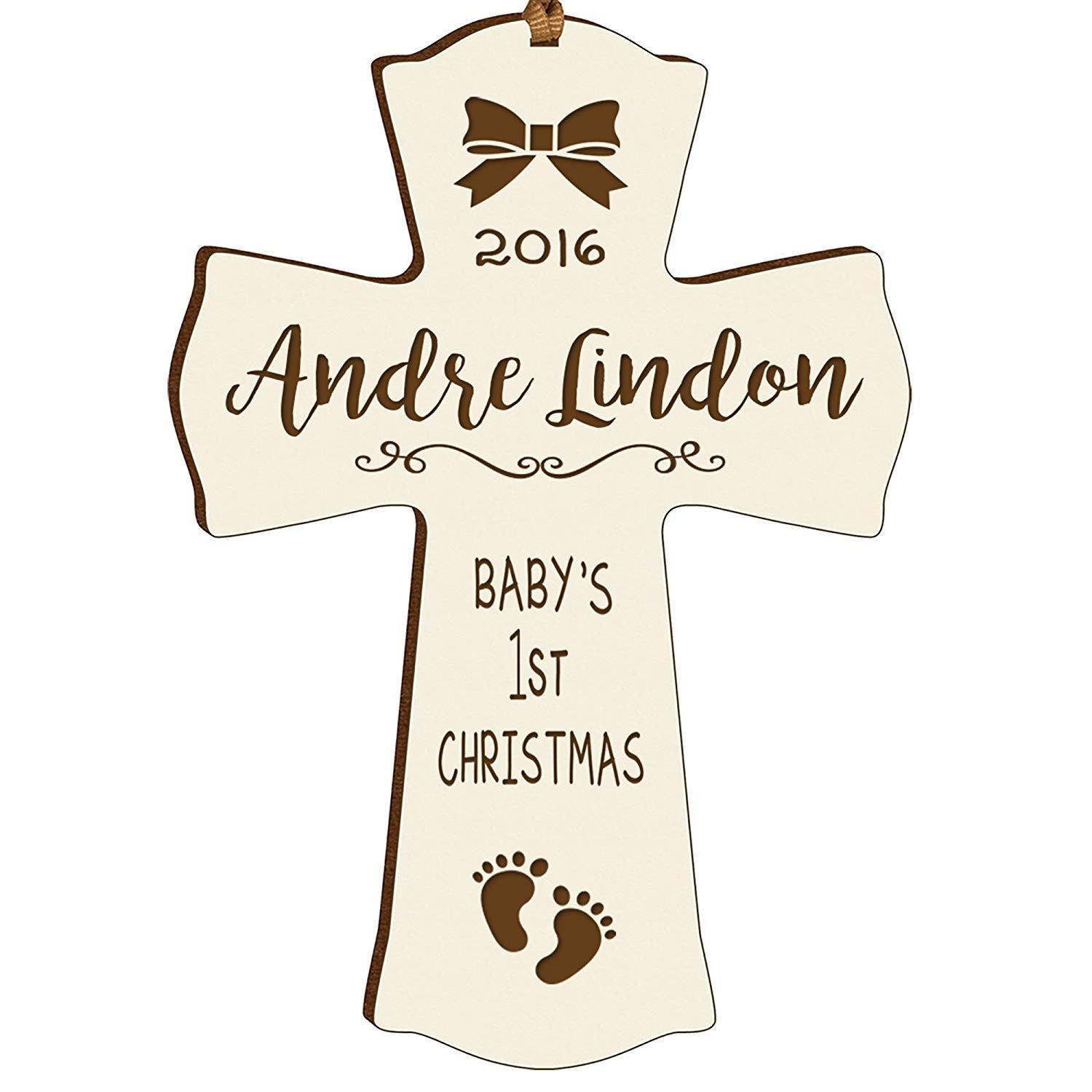 Personalized Baby's First Christmas Wall Cross - 1st Christmas - LifeSong Milestones