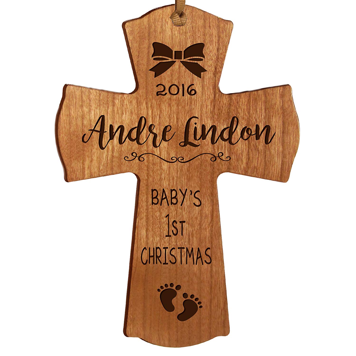 Personalized Baby's First Christmas Wall Cross - 1st Christmas - LifeSong Milestones
