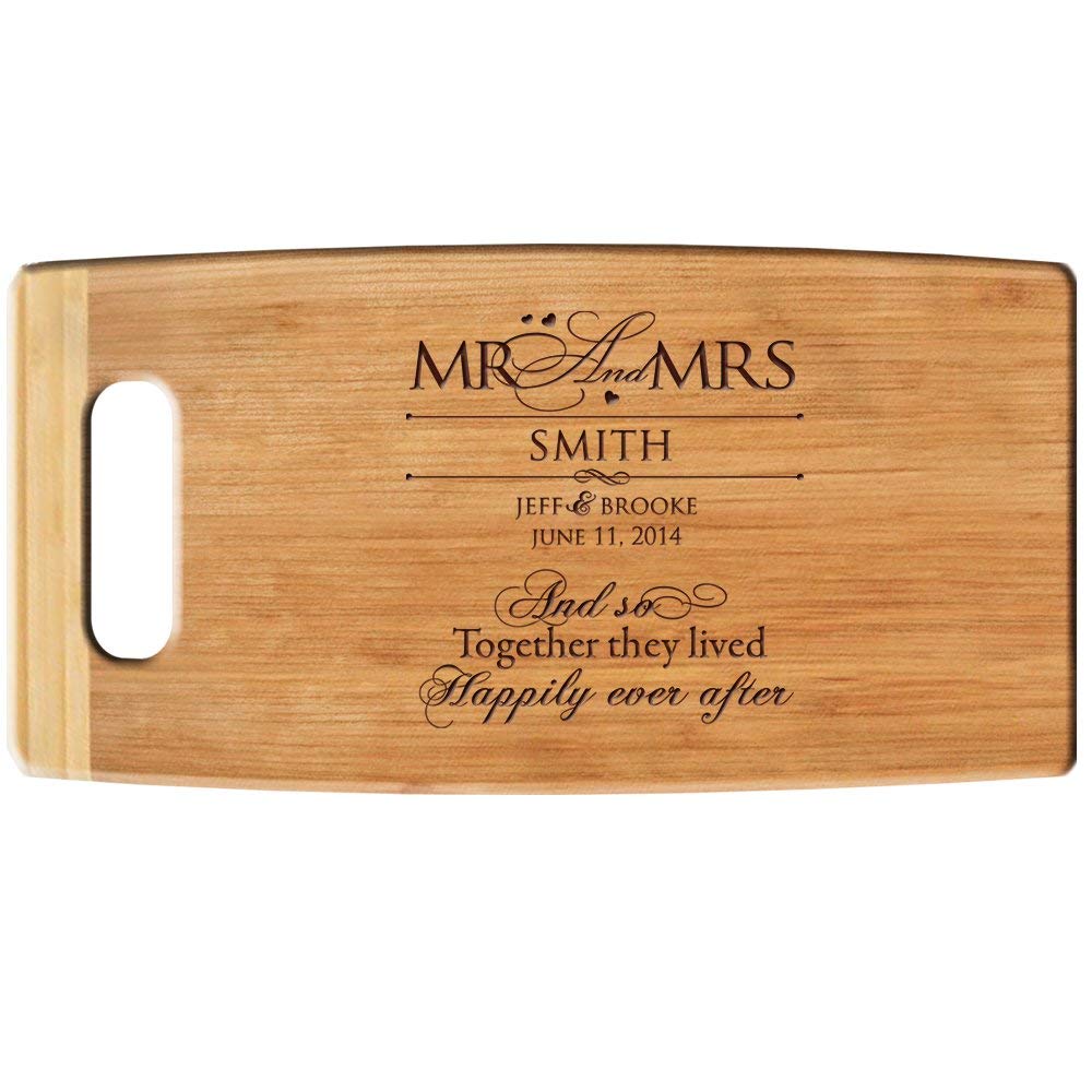 Personalized Bamboo Cutting Board Together They Lived Wedding Gift - LifeSong Milestones
