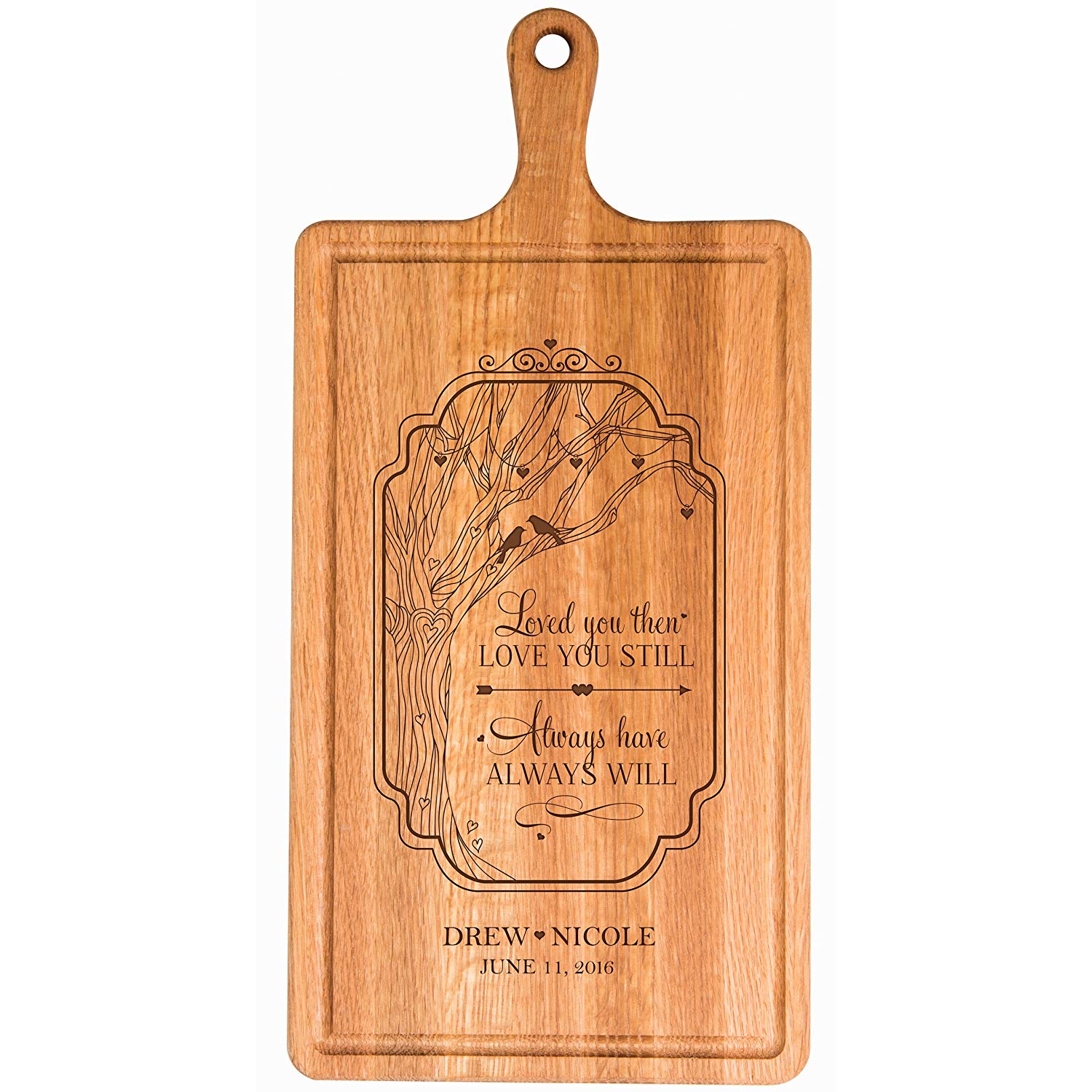 Personalized bamboo Wedding Cutting Board Gift "Love You Always" - LifeSong Milestones