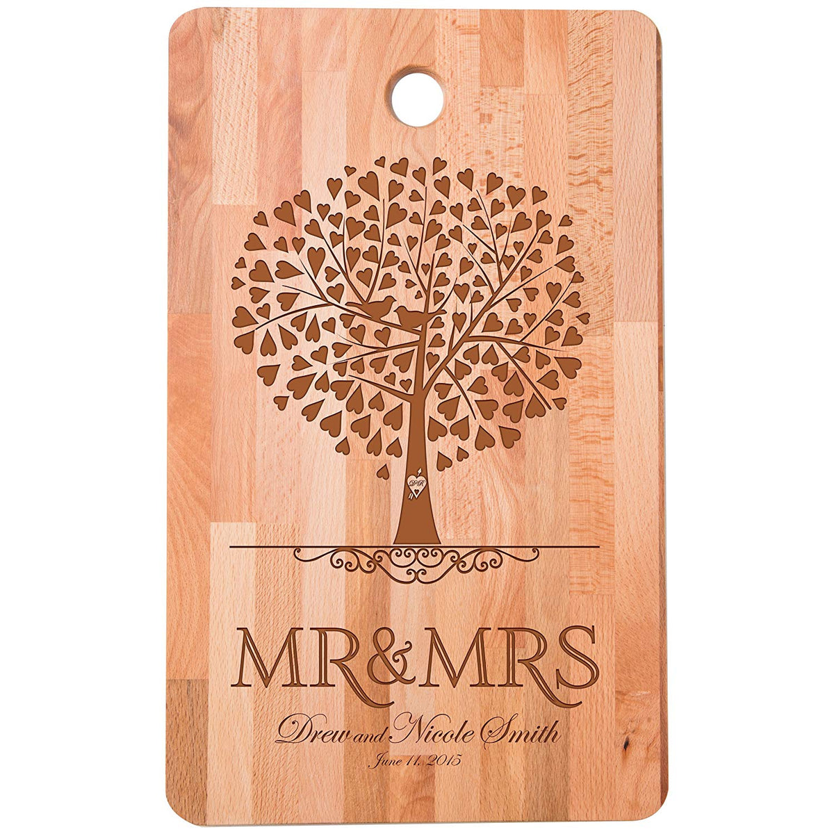 Personalized bamboo Wedding Cutting Board Gift - Mr &amp; Mrs. - LifeSong Milestones