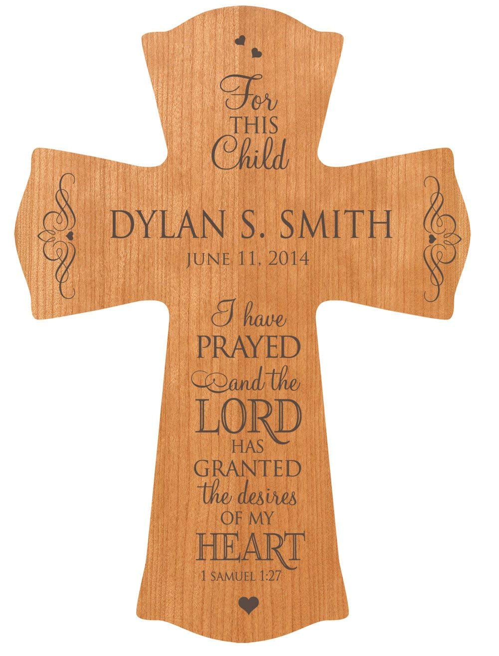 Personalized Baptism 1st communion cross "I Have Prayed" - LifeSong Milestones