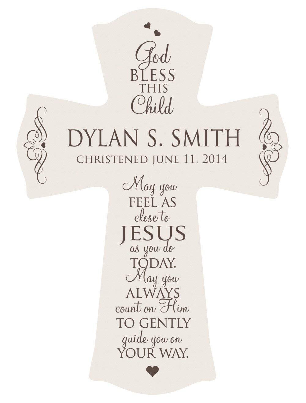 Personalized Baptism 1st communion cross "The Lord Bless You" - LifeSong Milestones