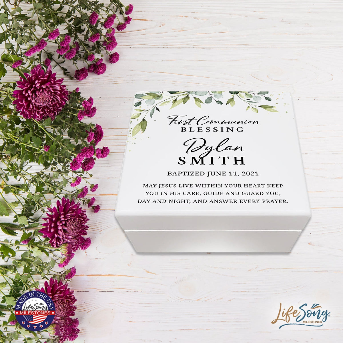 Lifesong Milestones Personalized First Holy Communion Keepsake Jewelry Box Gift for Boys