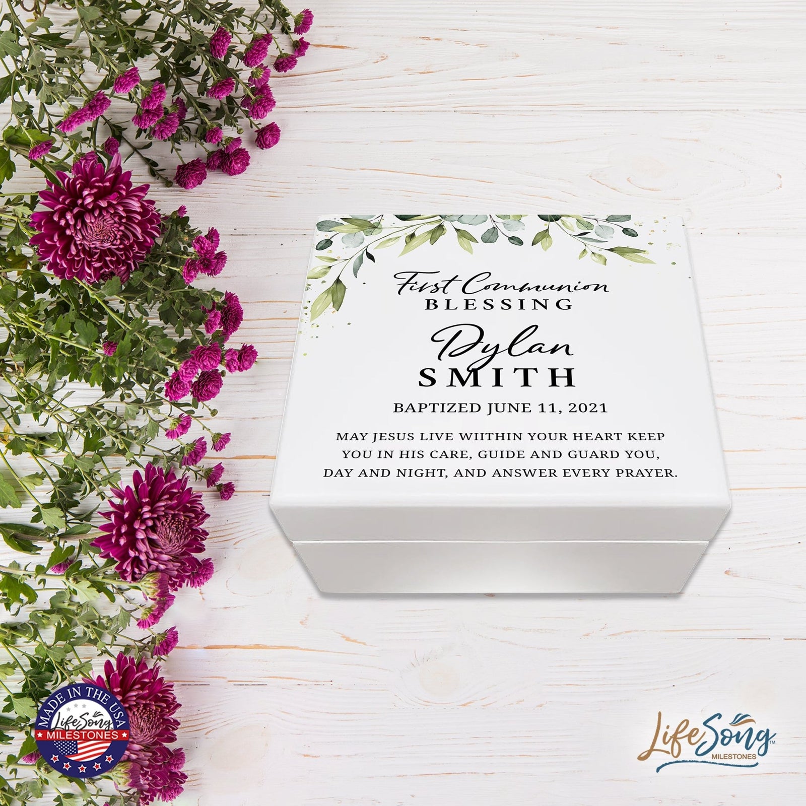 Lifesong Milestones Personalized First Holy Communion Keepsake Jewelry Box Gift for Boys