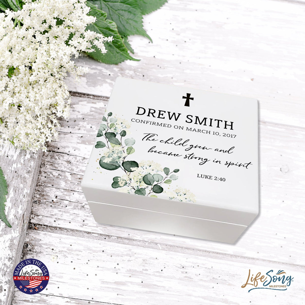 Lifesong Milestones Jewelry Keepsake Box with inset mirror for boys