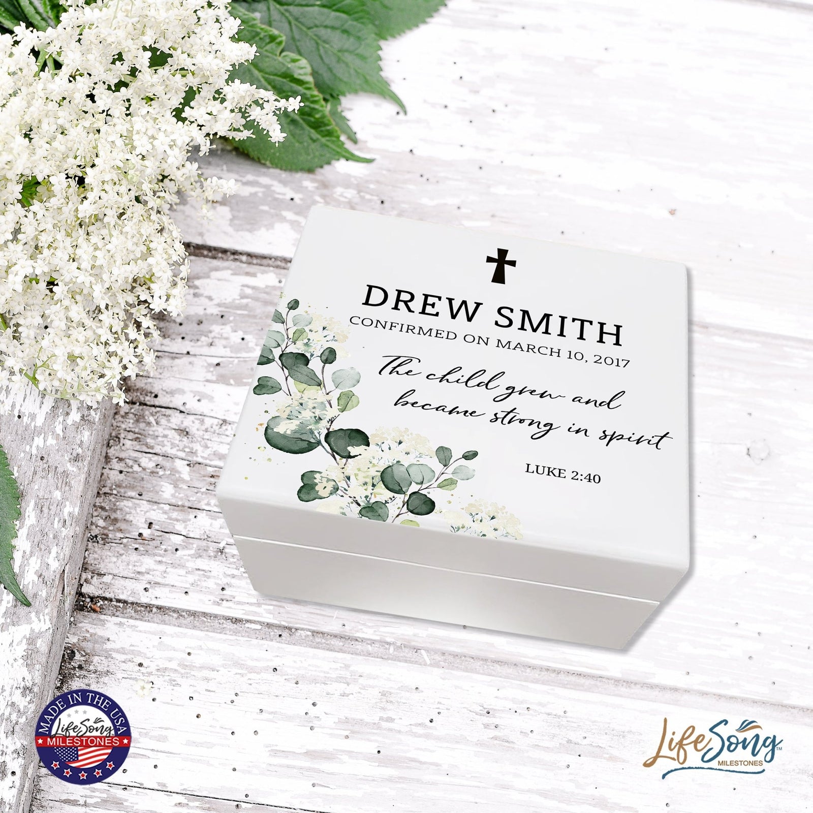 Lifesong Milestones Jewelry Keepsake Box with inset mirror for boys