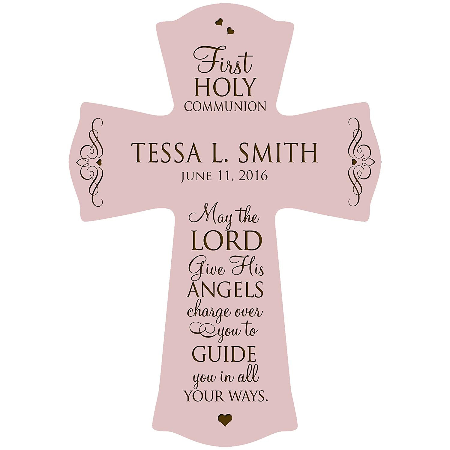 Personalized Baptism 1st Holy Communion Wall Cross Decoration - LifeSong Milestones