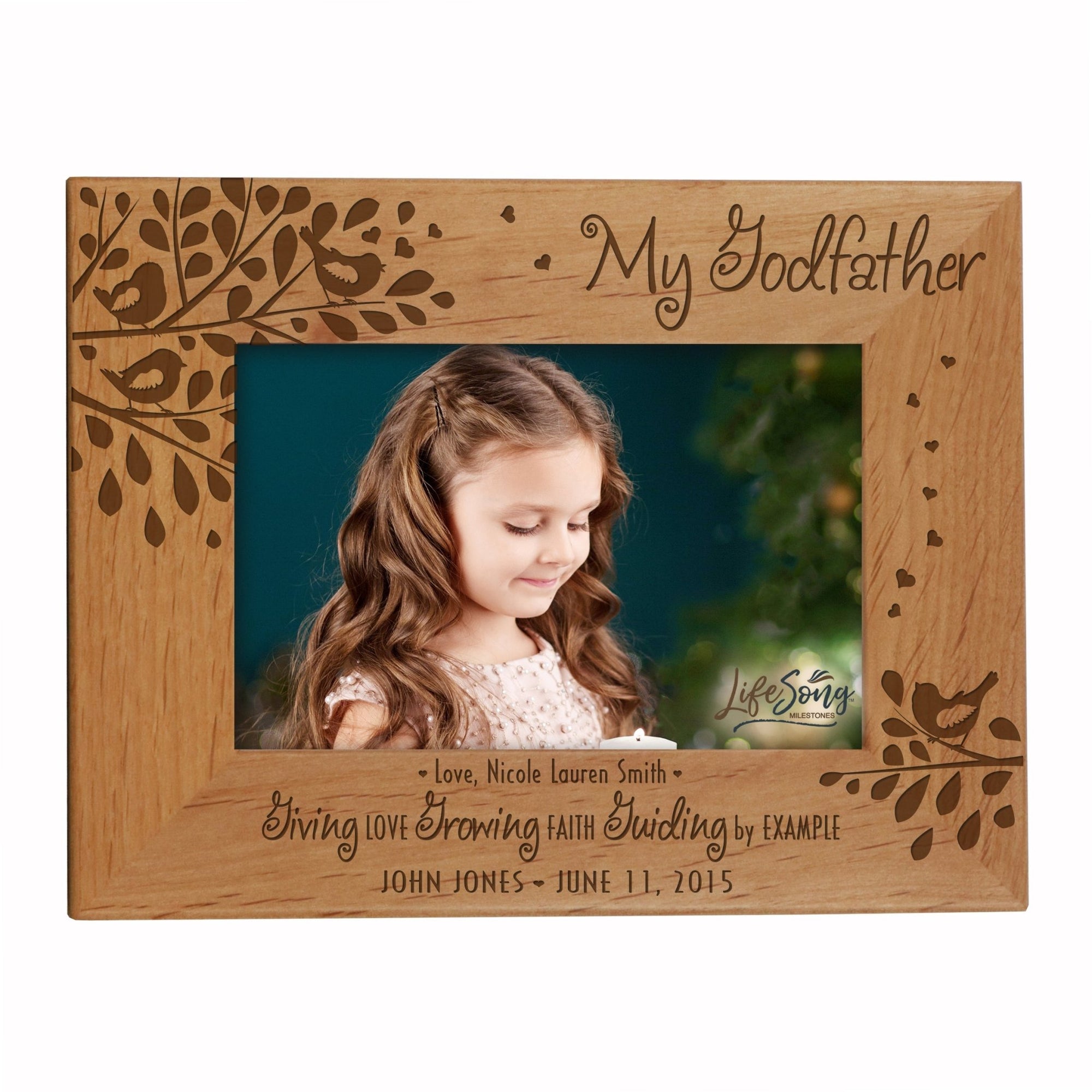 Personalized Baptism Alder Godchildren Photo Frames - My Godfather - LifeSong Milestones