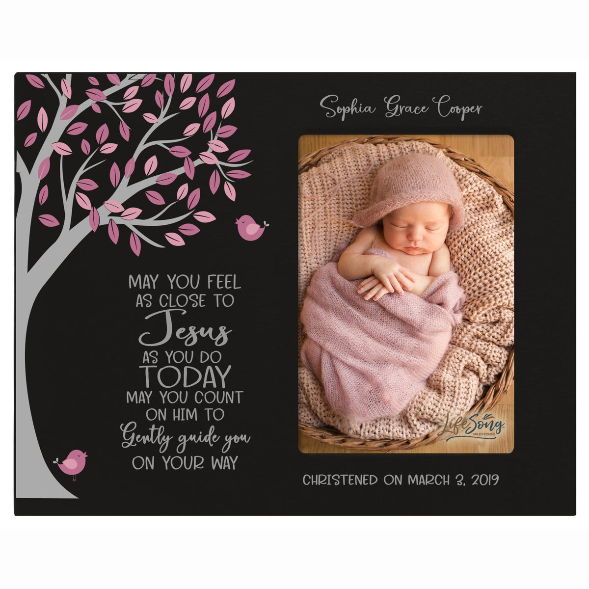 Personalized Baptism Blessing Frame For Newborn -May You Feel Close - LifeSong Milestones
