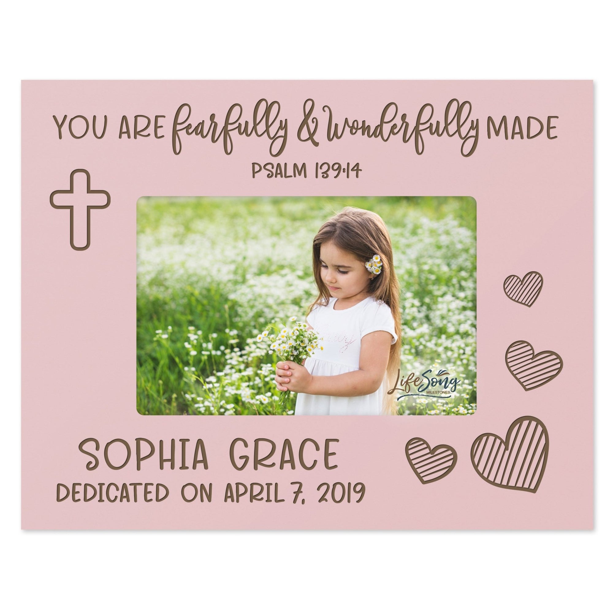 Personalized Baptism Blessing Frame Gift For Child - Fearfully & Wonderfully - LifeSong Milestones