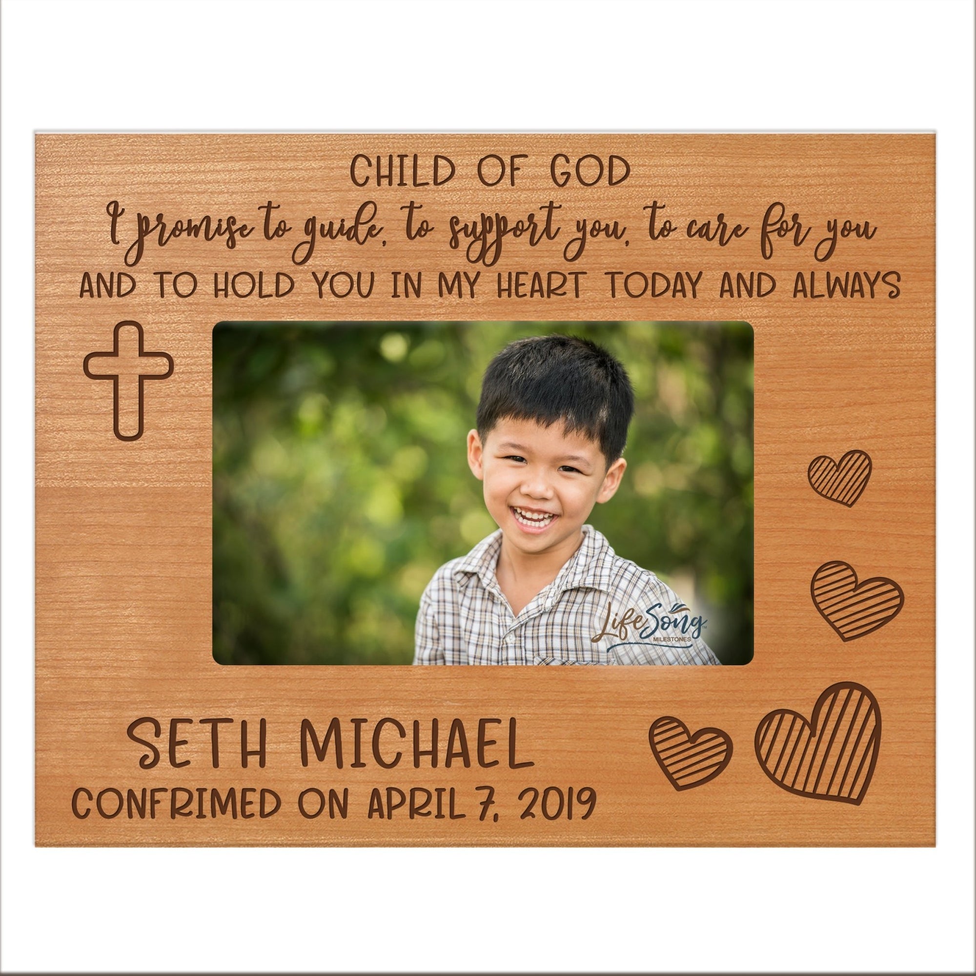 Personalized Baptism Blessing Frame Gift For Child - I Promise - LifeSong Milestones