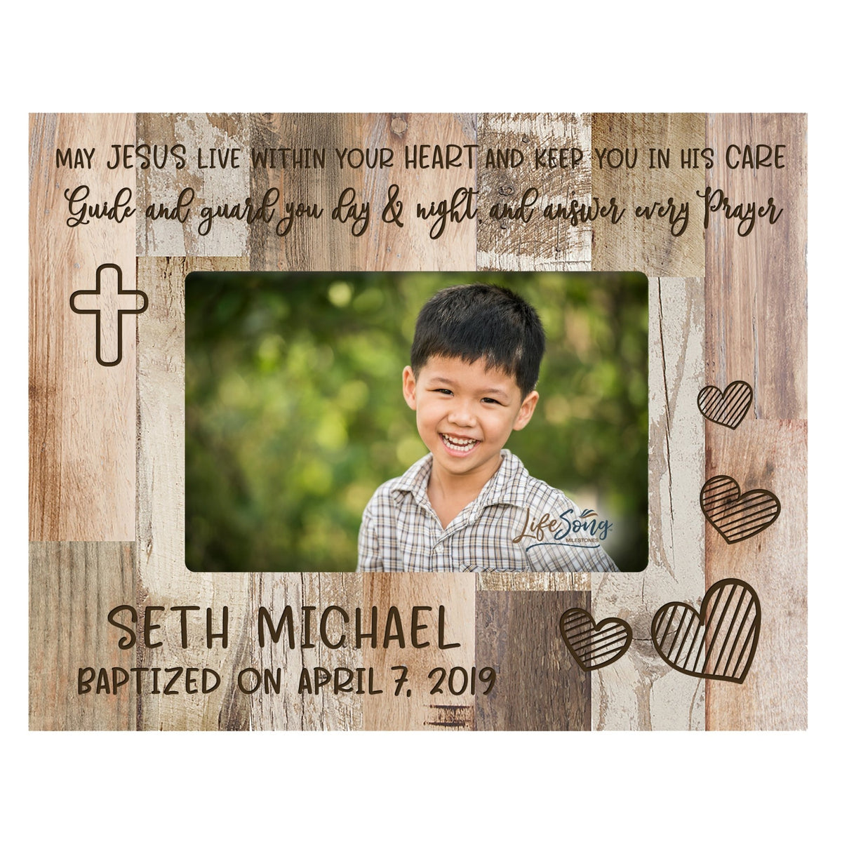 Personalized Baptism Blessing Frame Gift For Child - May Jesus - LifeSong Milestones