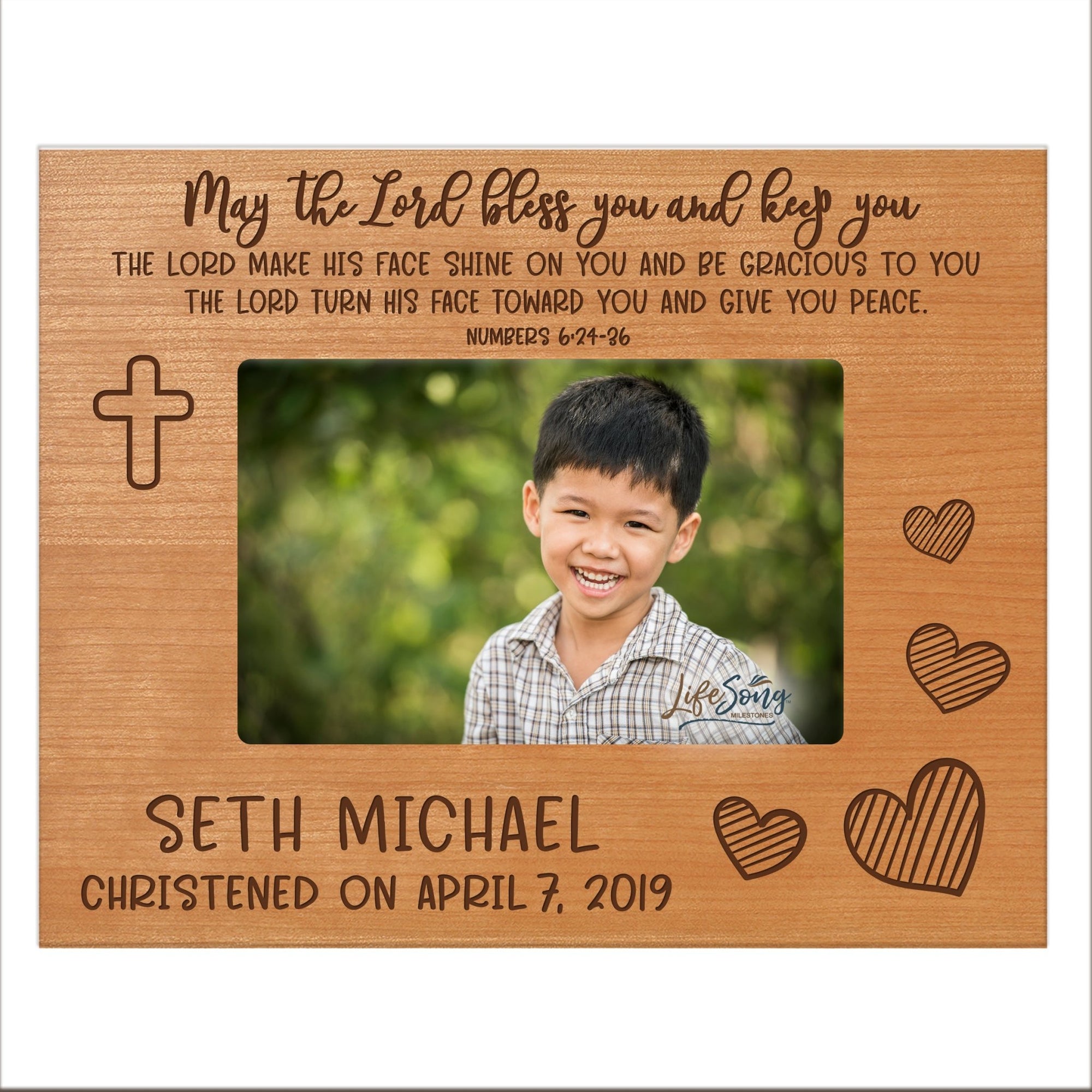 Personalized Baptism Blessing Frame Gift For Child - May The Lord - LifeSong Milestones