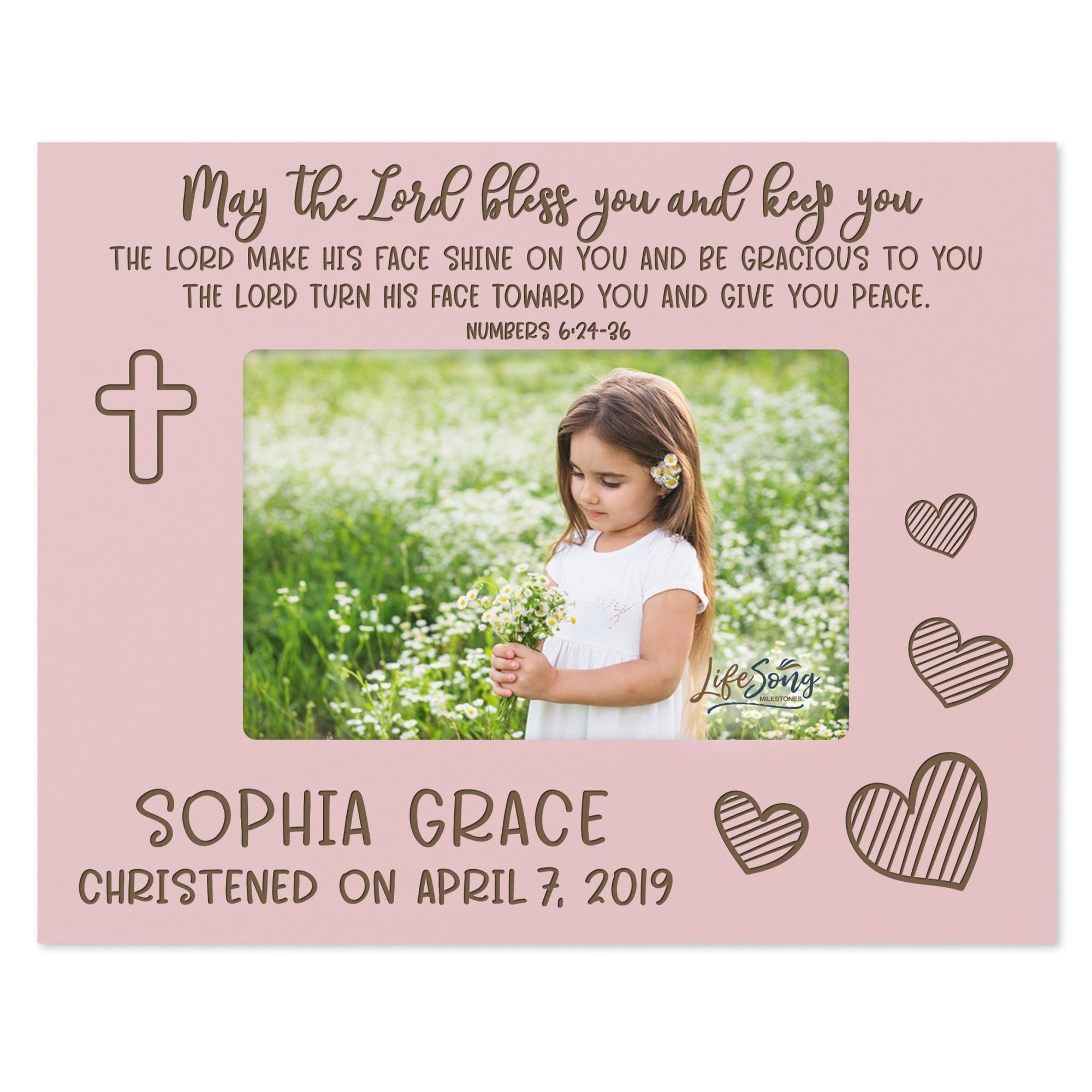 Personalized Baptism Blessing Frame Gift For Child - May The Lord - LifeSong Milestones