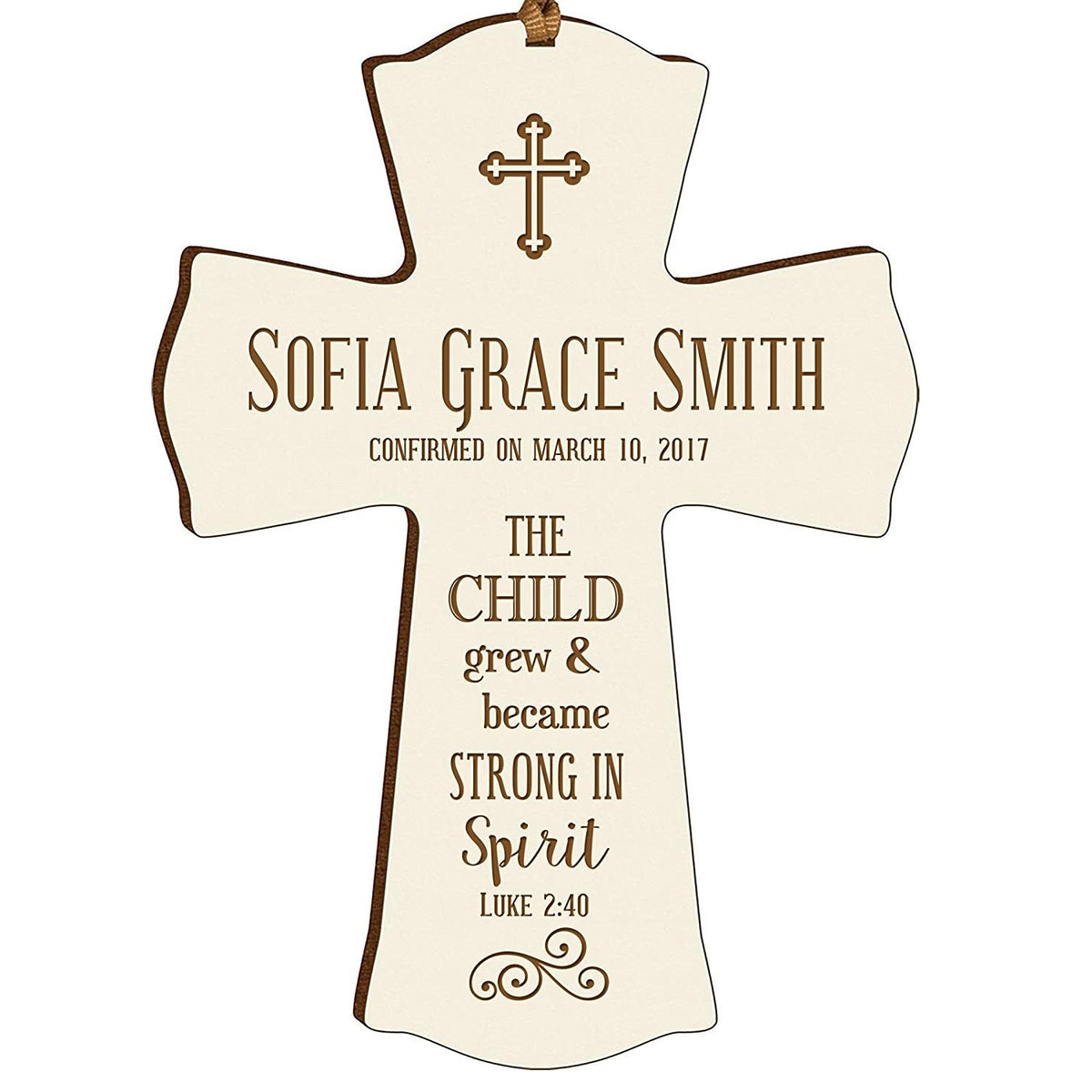 Personalized Baptism Christening Cross Ornament - The Child Grew - LifeSong Milestones