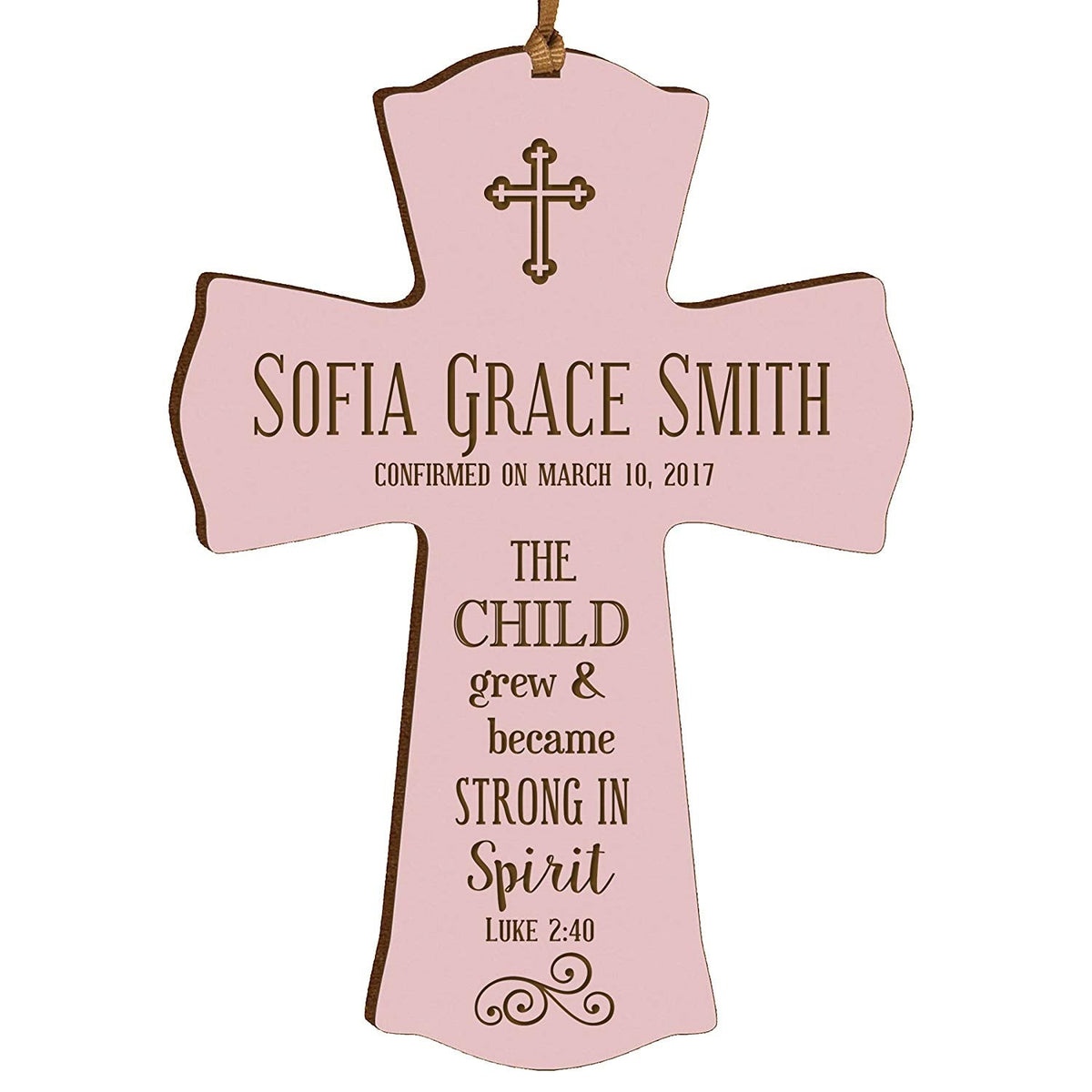 Personalized Baptism Christening Cross Ornament - The Child Grew - LifeSong Milestones