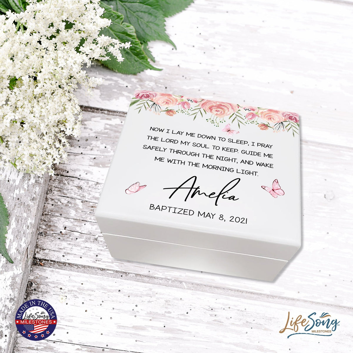 Lifesong Milestones Jewelry Keepsake Box with inset mirror for Gift for Girls