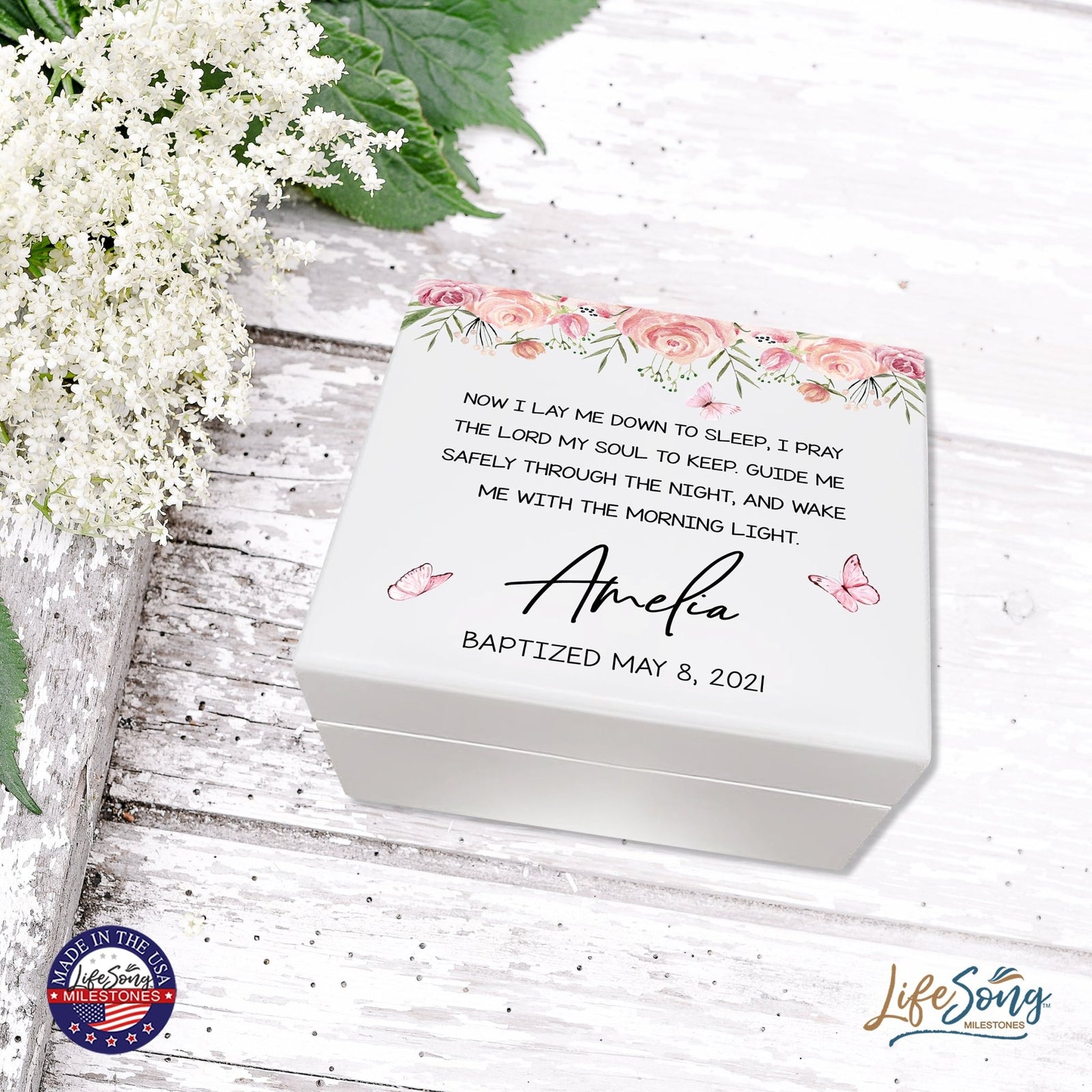 Lifesong Milestones Jewelry Keepsake Box with inset mirror for Gift for Girls