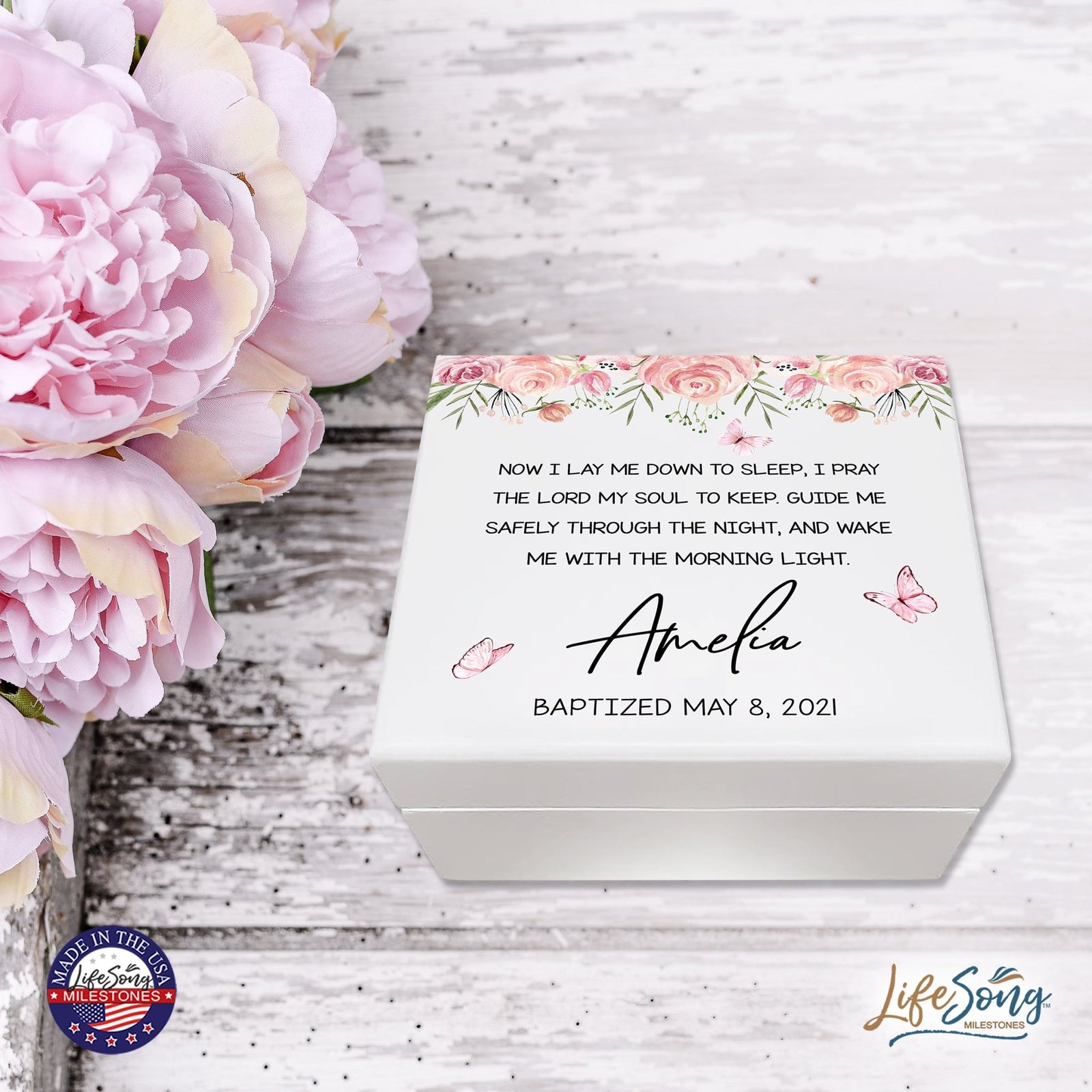 Lifesong Milestones Jewelry Keepsake Box with inset mirror for Gift for Girls