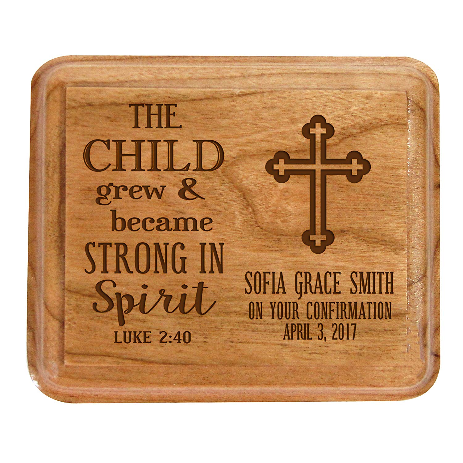 Lifesong Milestones Personalized Modern Keepsake Box Baptism Gift for Baby Girl or Boy | Baptismal Gifts