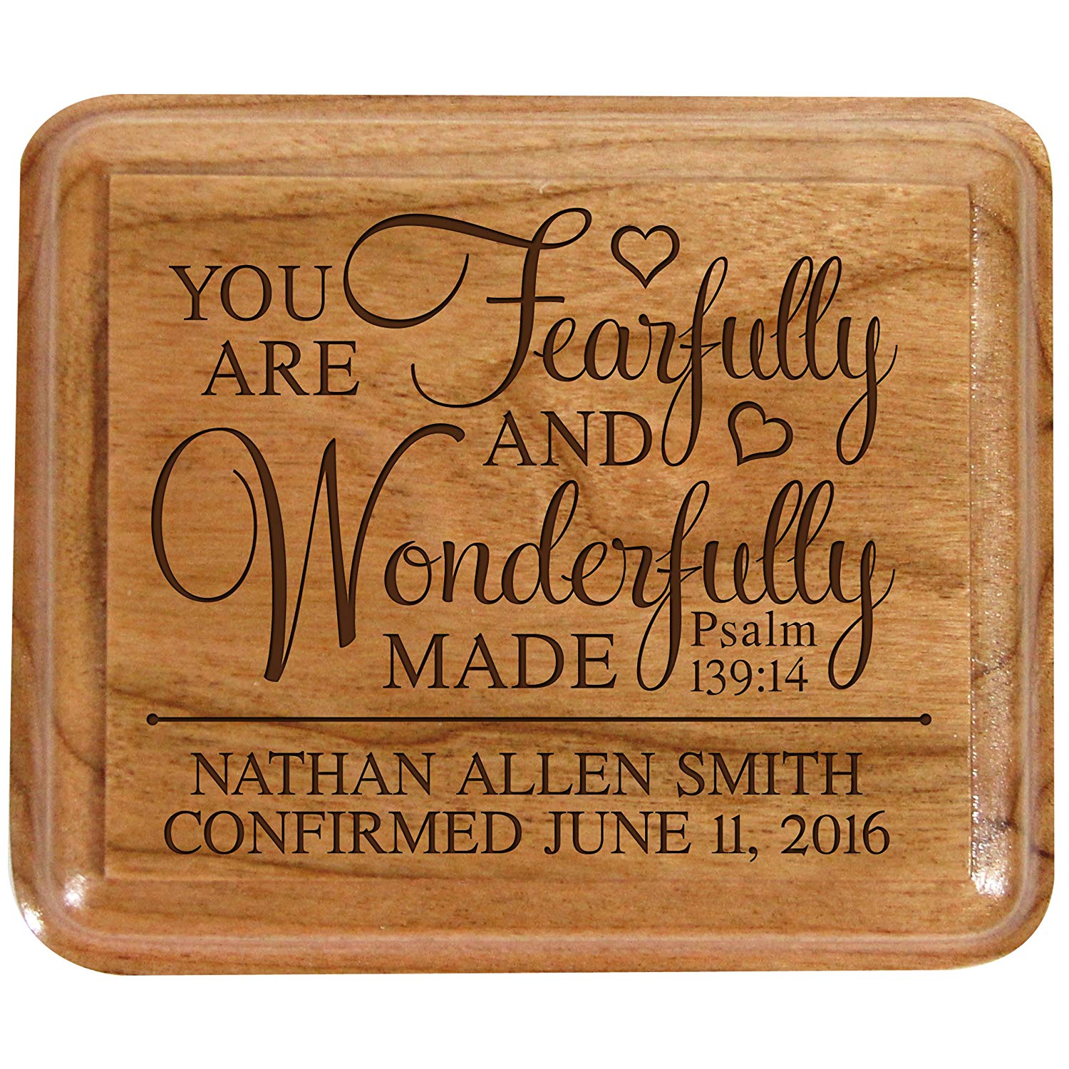 Personalized Baptism Keepsake Box Gift - Fearfully and Wonderfully Made - LifeSong Milestones
