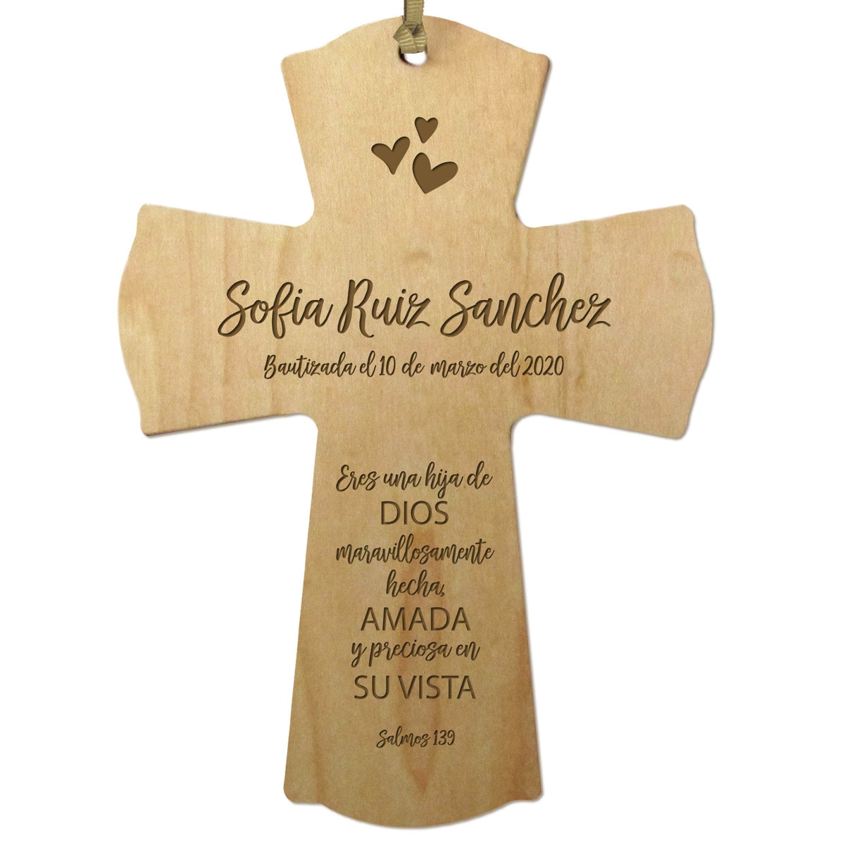 Personalized Baptism Mini Wall Cross Spanish Verse - Child Of God - LifeSong Milestones