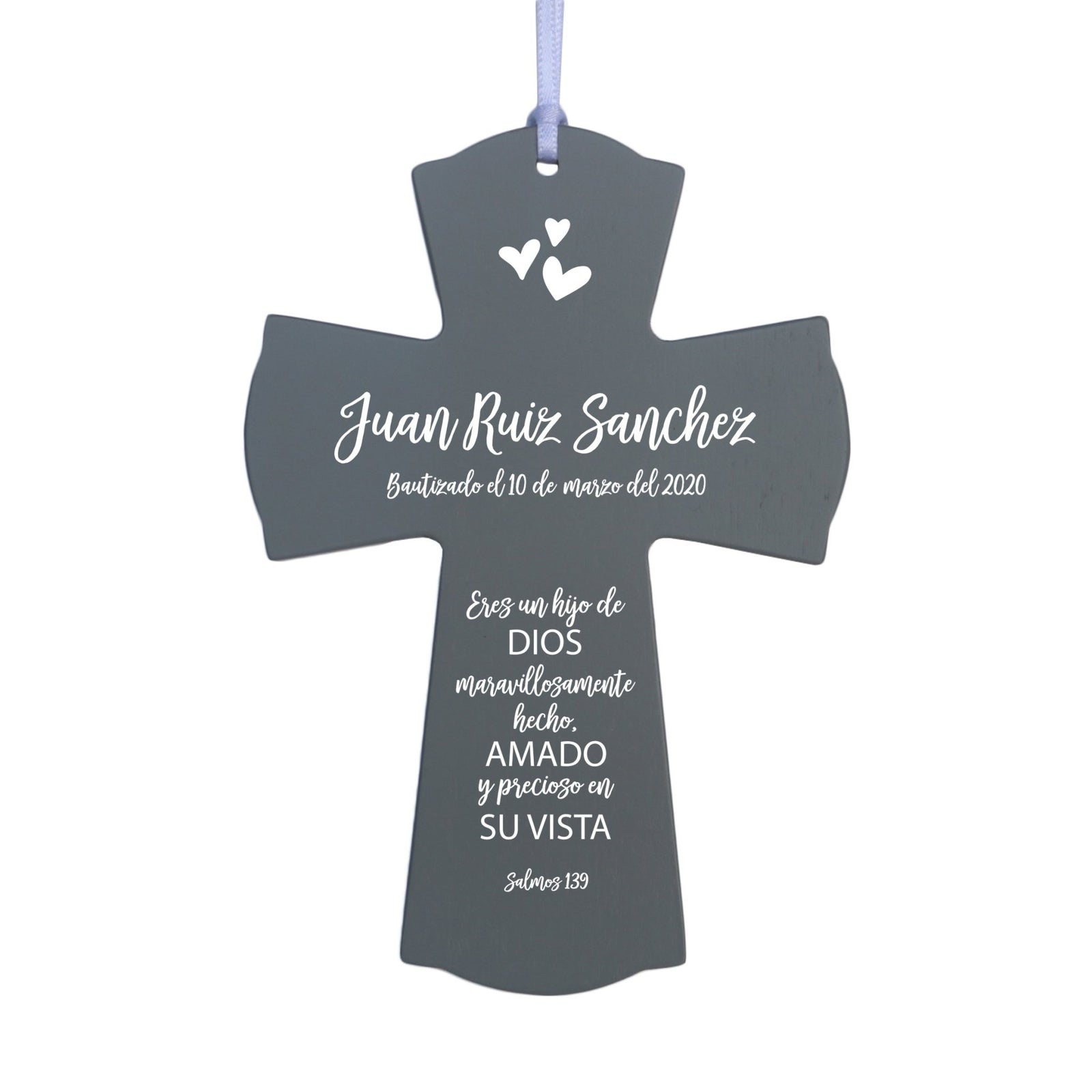 Personalized Baptism Mini Wall Cross Spanish Verse - Child Of God - LifeSong Milestones