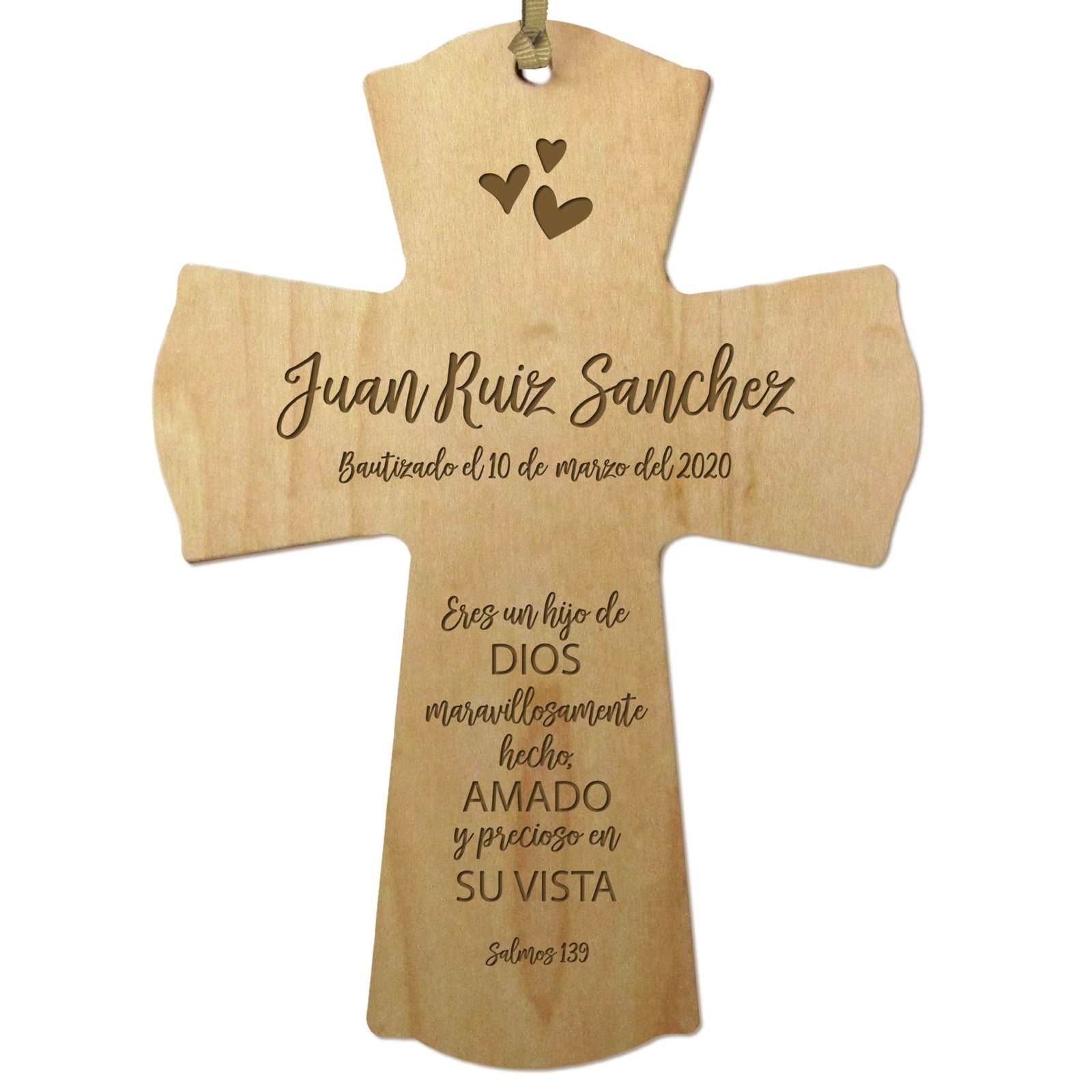 Personalized Baptism Mini Wall Cross Spanish Verse - Child Of God - LifeSong Milestones