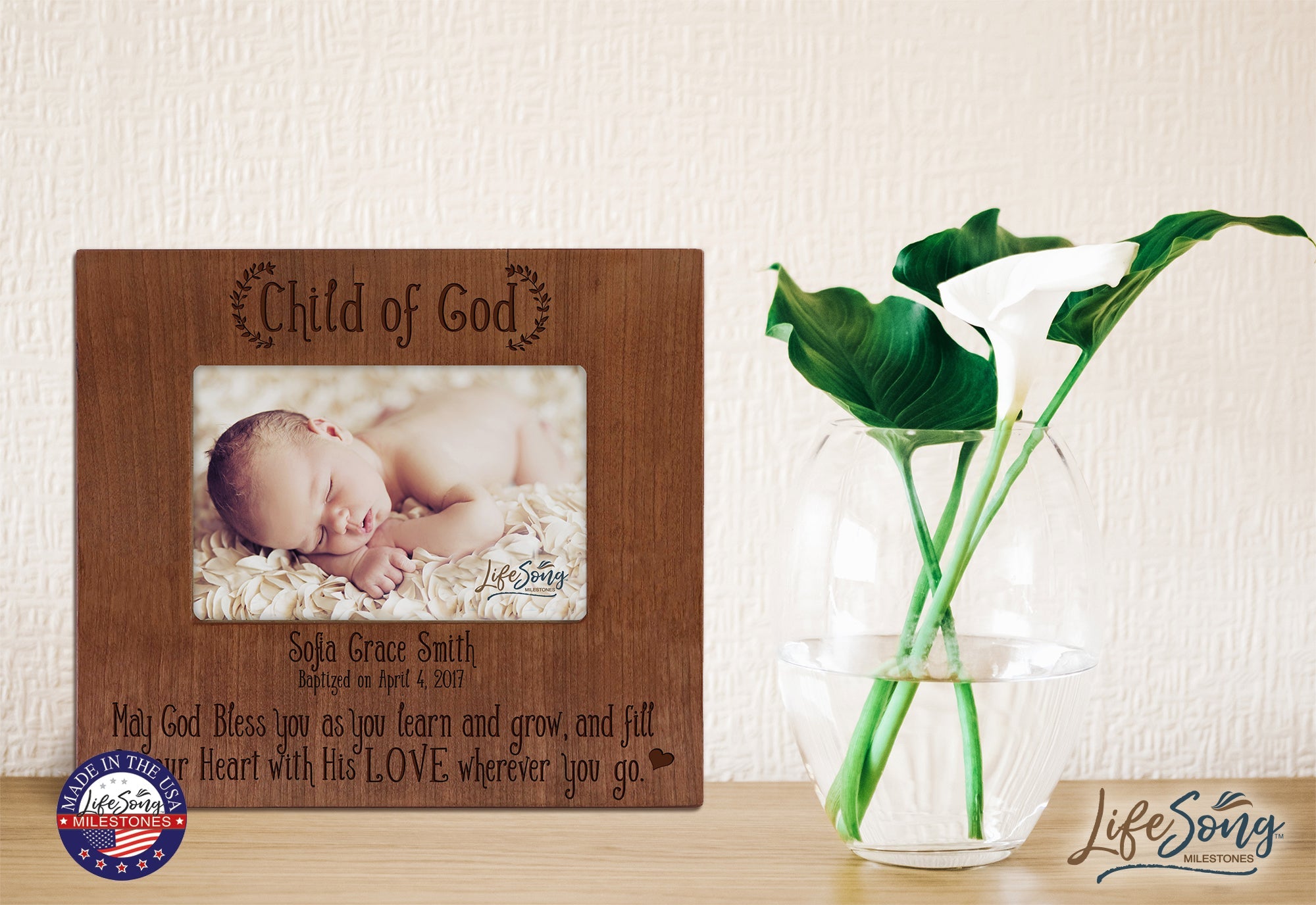 Personalized Baptism Photo Frame - Child Of God - LifeSong Milestones