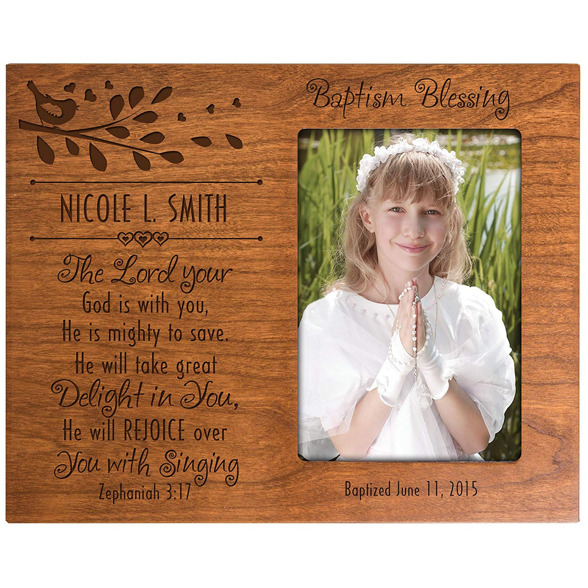 Personalized Baptism Photo Frame Gift &quot;Baptism Blessing&quot; - LifeSong Milestones