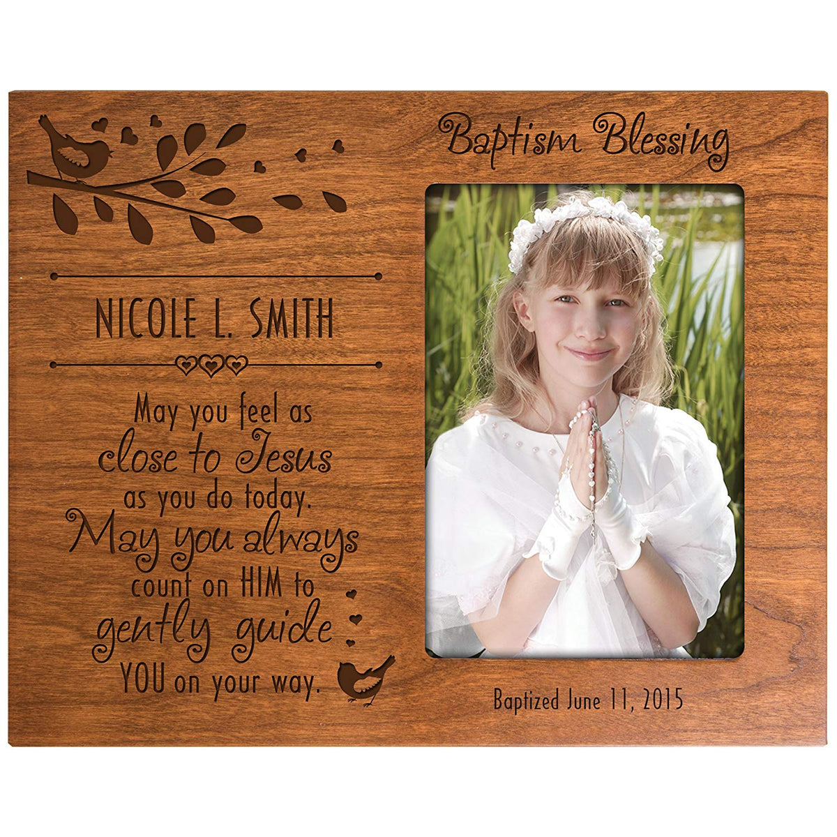 Personalized Baptism Photo Frame Gift &quot;Close To Jesus&quot; - LifeSong Milestones