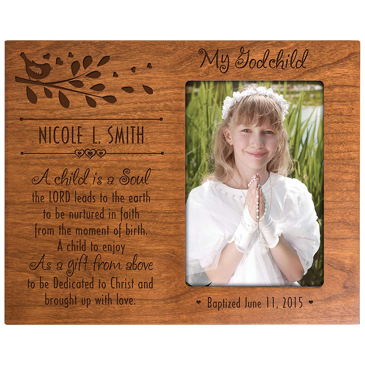 Personalized Baptism Photo Frame Gift "My Godchild" - LifeSong Milestones