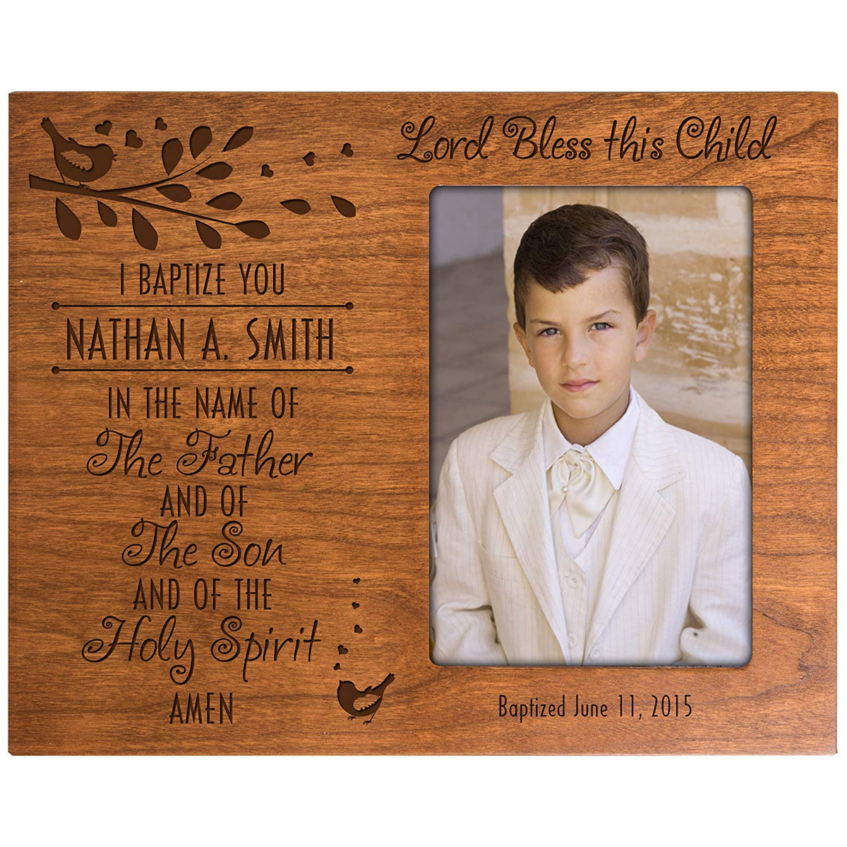 Personalized Baptism Photo Frame Gift &quot;The Father&quot; - LifeSong Milestones