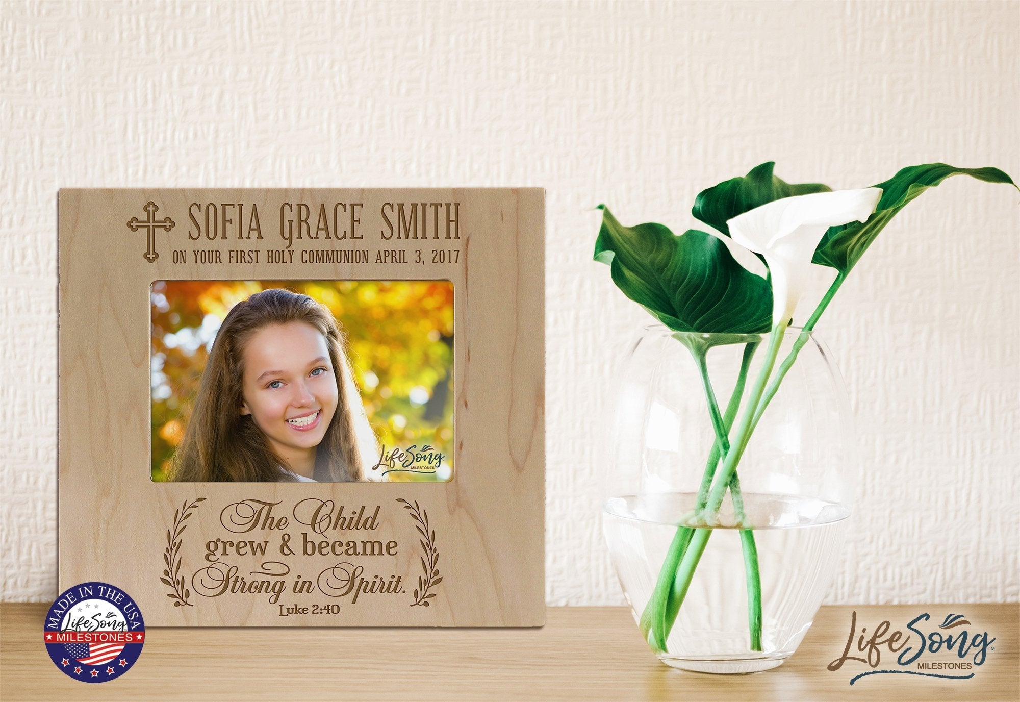 Personalized Baptism Photo Frame - The Child Grew - LifeSong Milestones