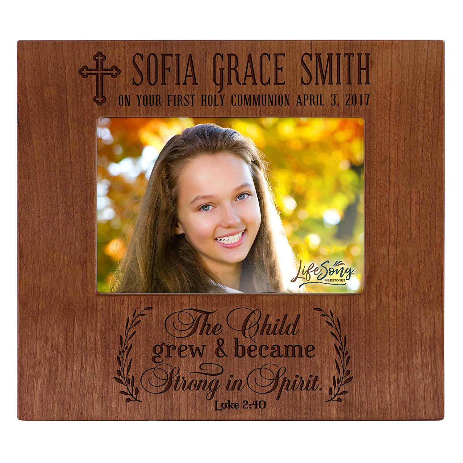 Personalized Baptism Photo Frame - The Child Grew - LifeSong Milestones