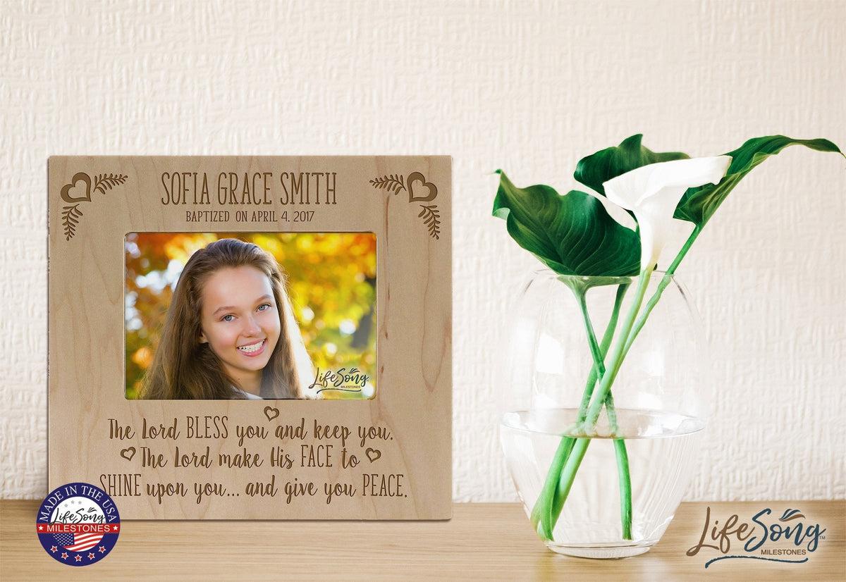 Personalized Baptism Photo Frame - The Lord Bless You - LifeSong Milestones