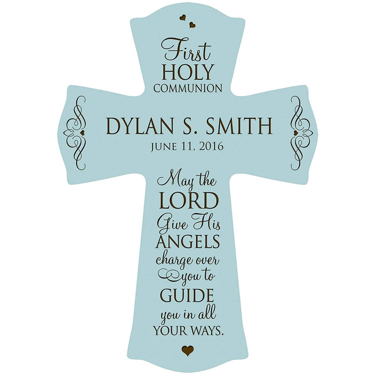 Personalized Baptism Wall Cross for Christening -First Holy Communion - LifeSong Milestones
