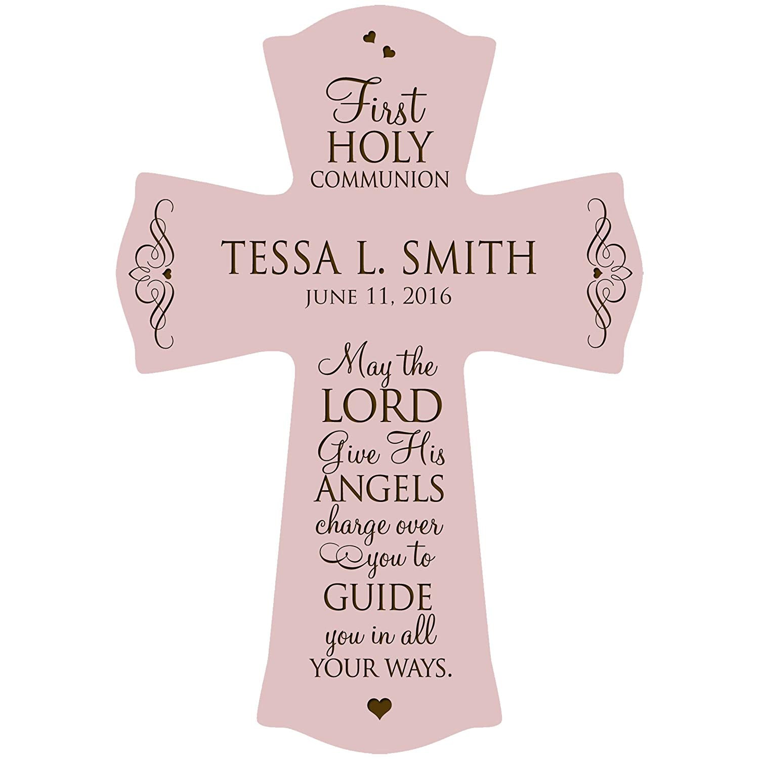 Personalized Baptism Wall Cross for Christening -First Holy Communion - LifeSong Milestones