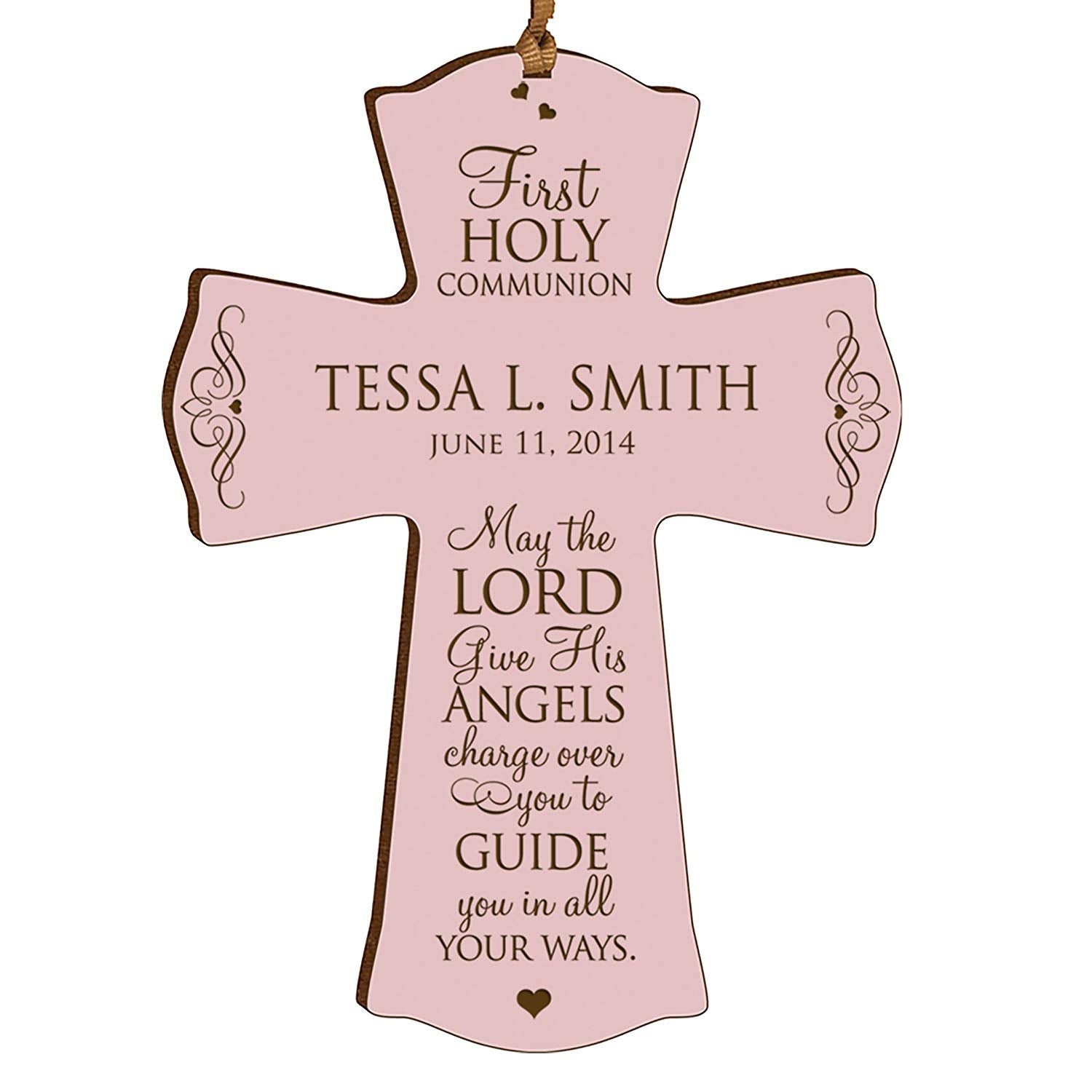 Personalized Baptism Wall Cross for Christening -First Holy Communion - LifeSong Milestones