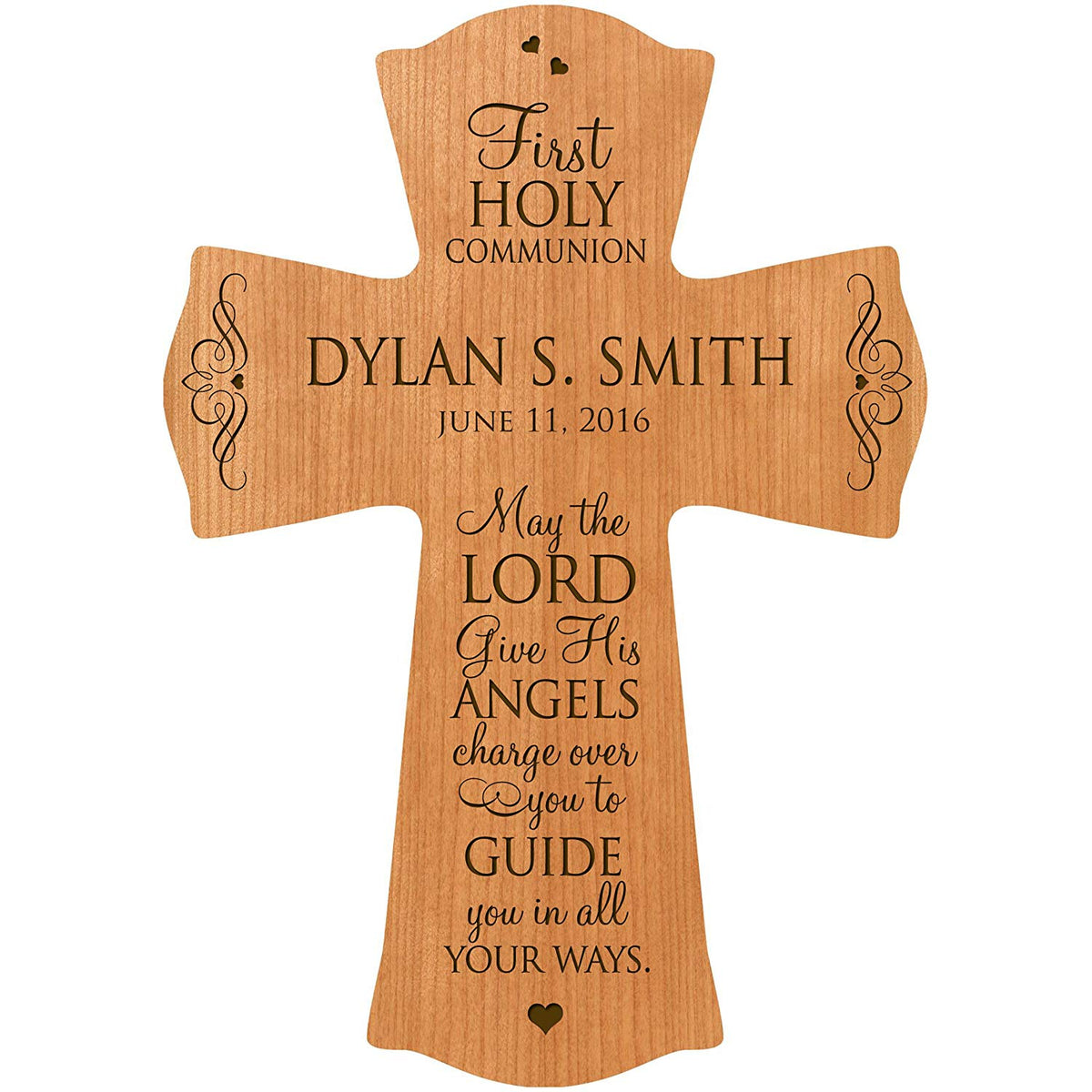 Personalized Baptism Wall Cross for Christening -First Holy Communion - LifeSong Milestones