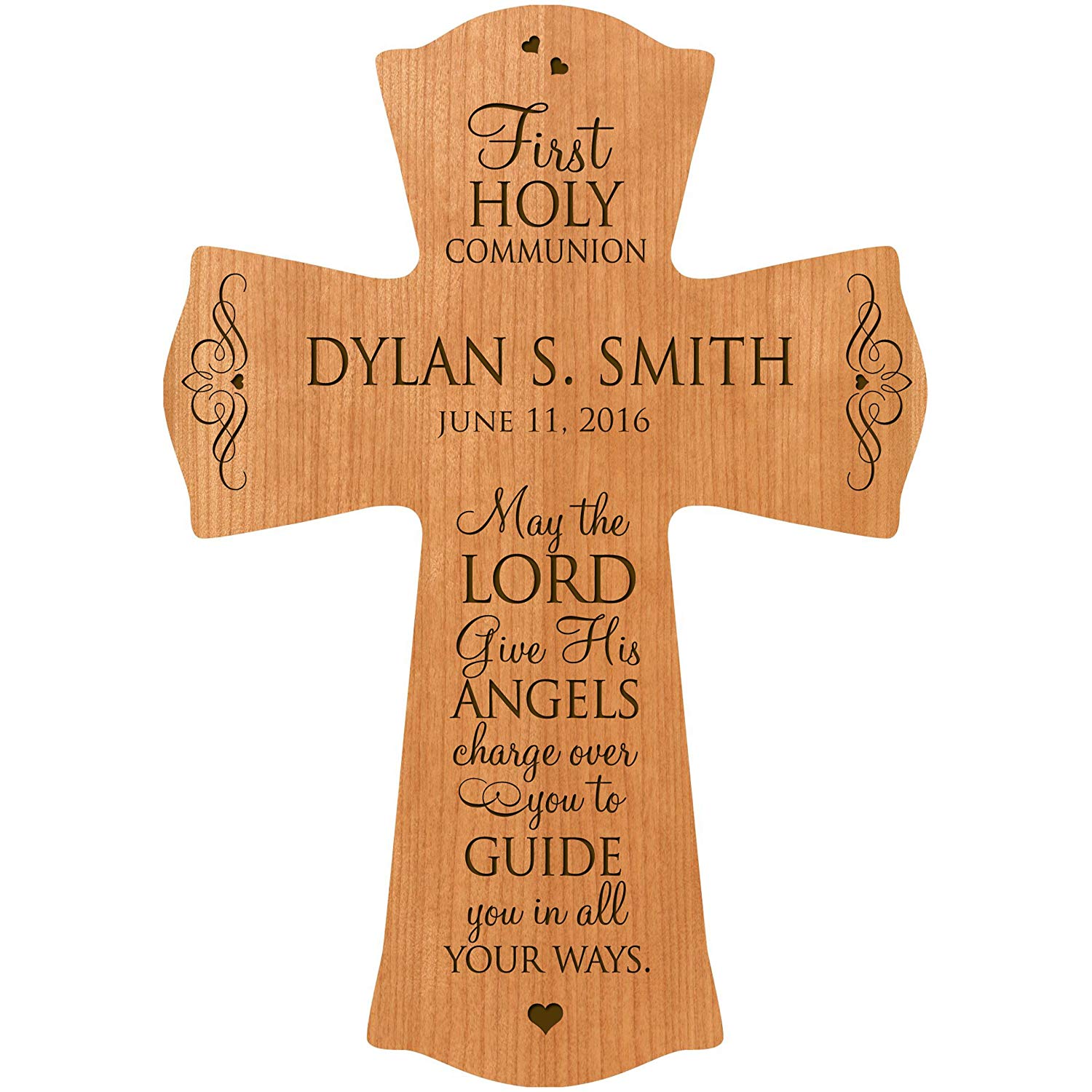 Personalized Baptism Wall Cross for Christening -First Holy Communion - LifeSong Milestones