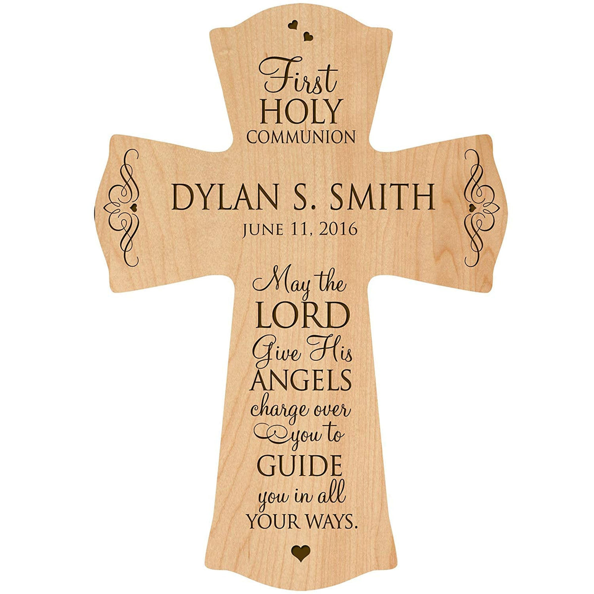 Personalized Baptism Wall Cross for Christening -First Holy Communion - LifeSong Milestones